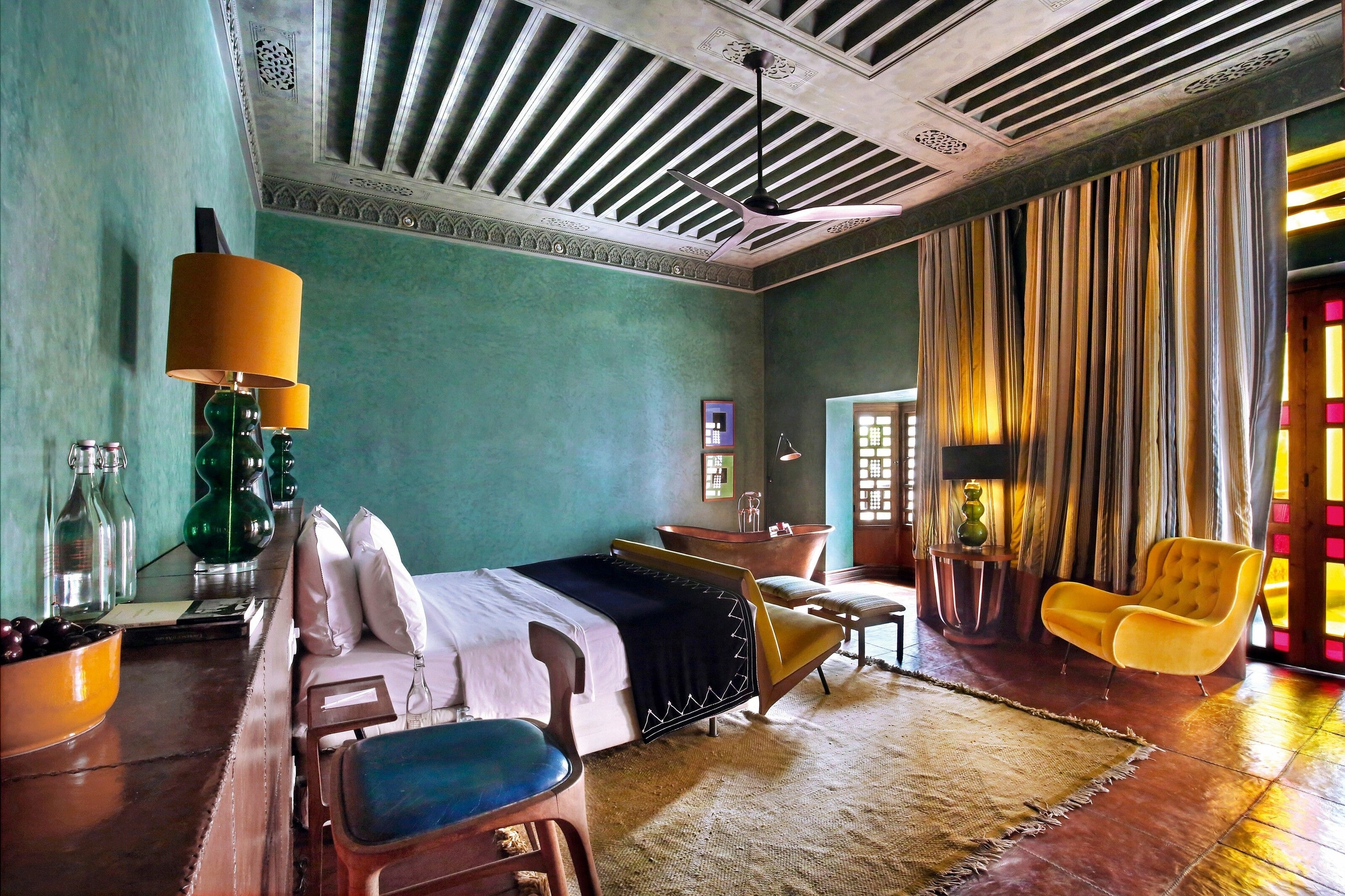 The opulent bedrooms at El Fenn.