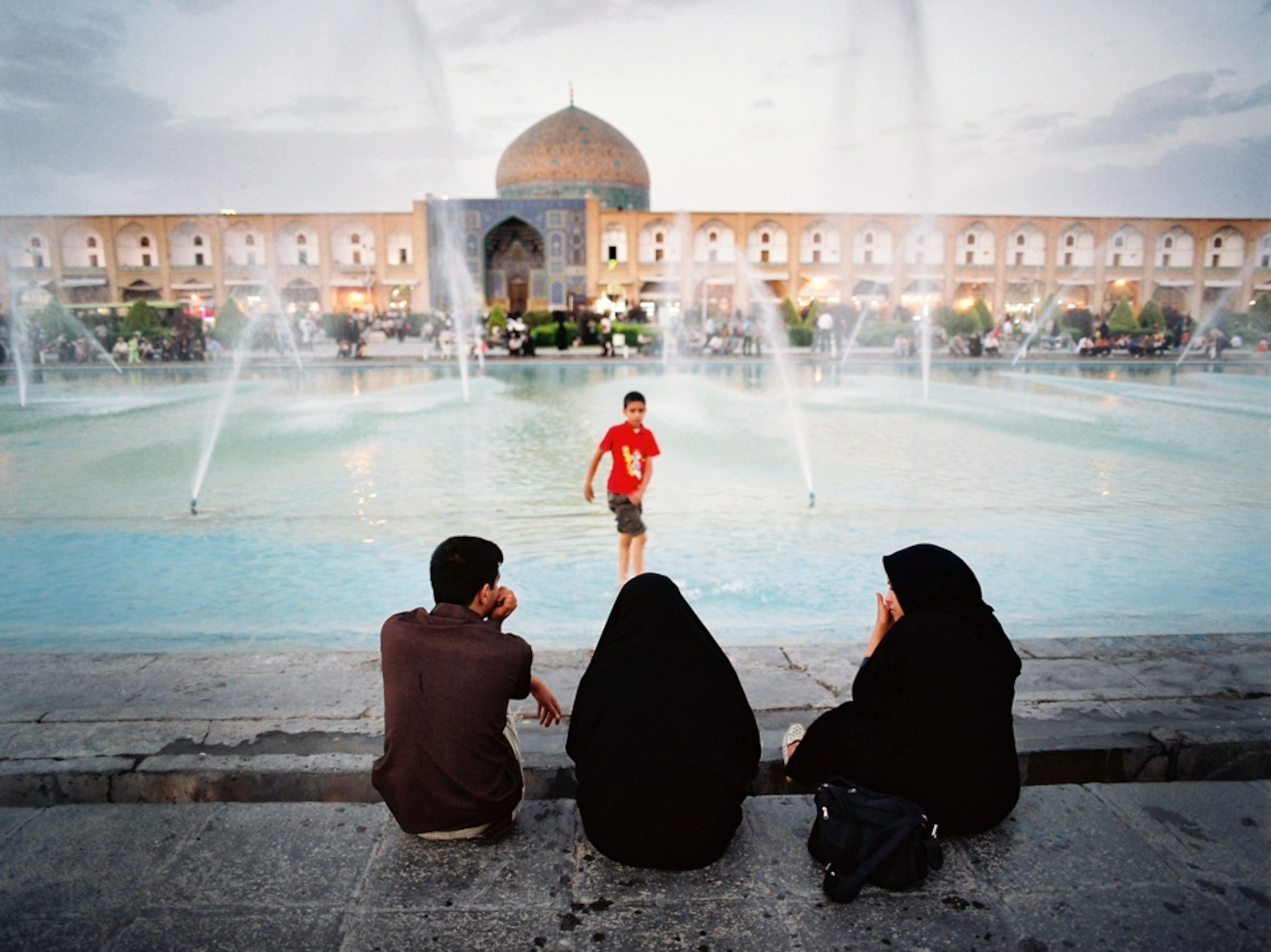 Boy in fountain in Esfahan