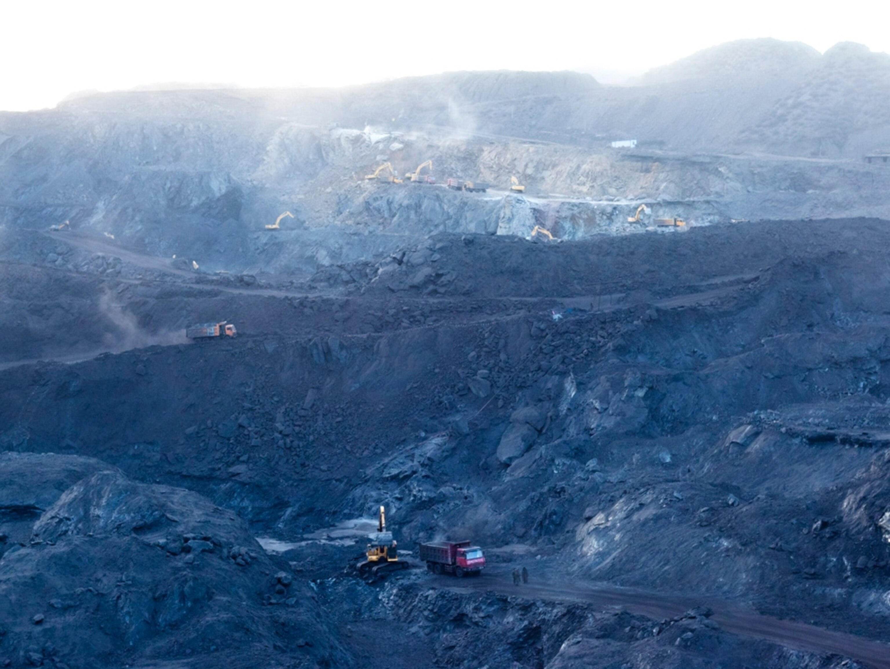 An open cast coal mine in Inner Mongolia, China.