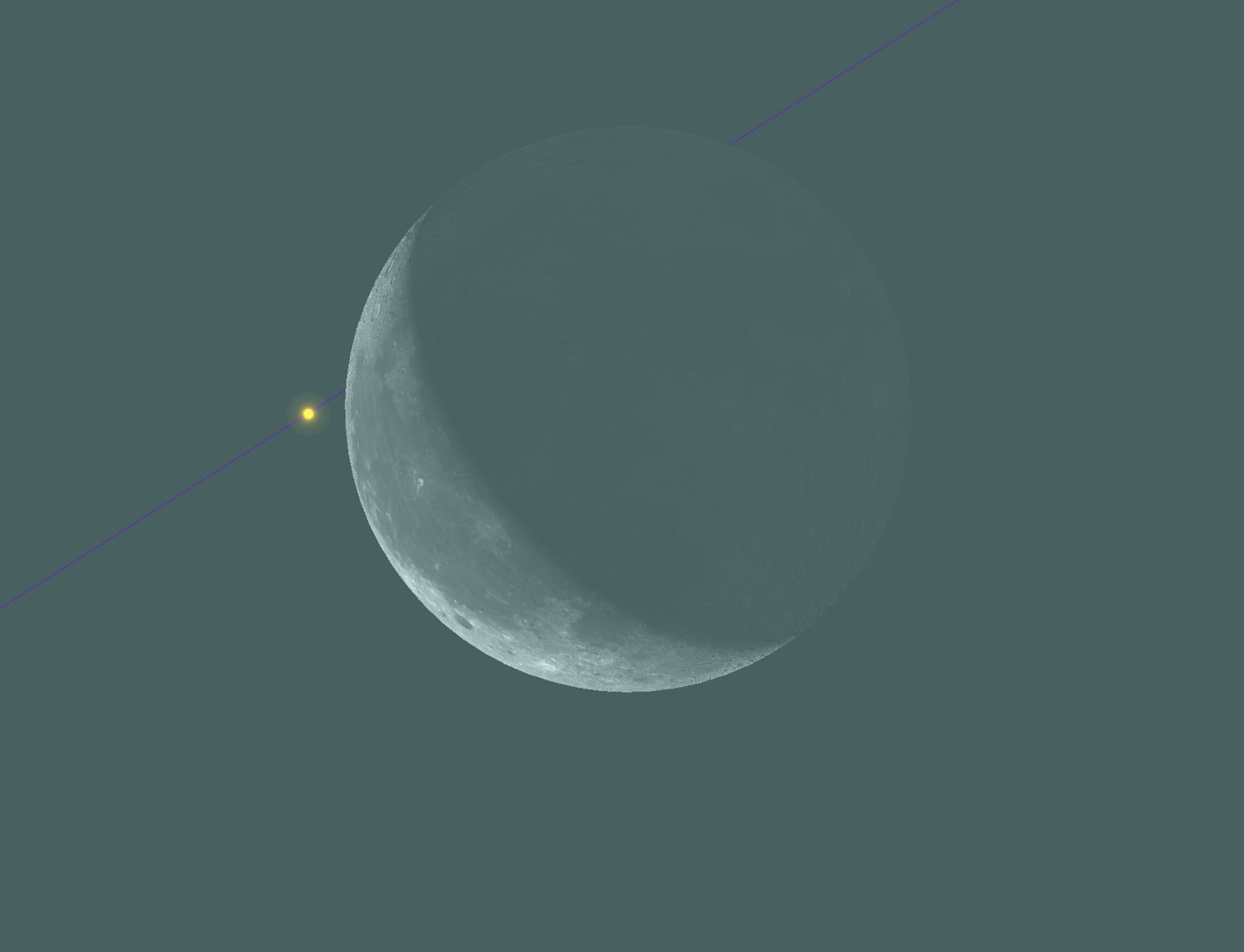 the star Aldebaran near the moon