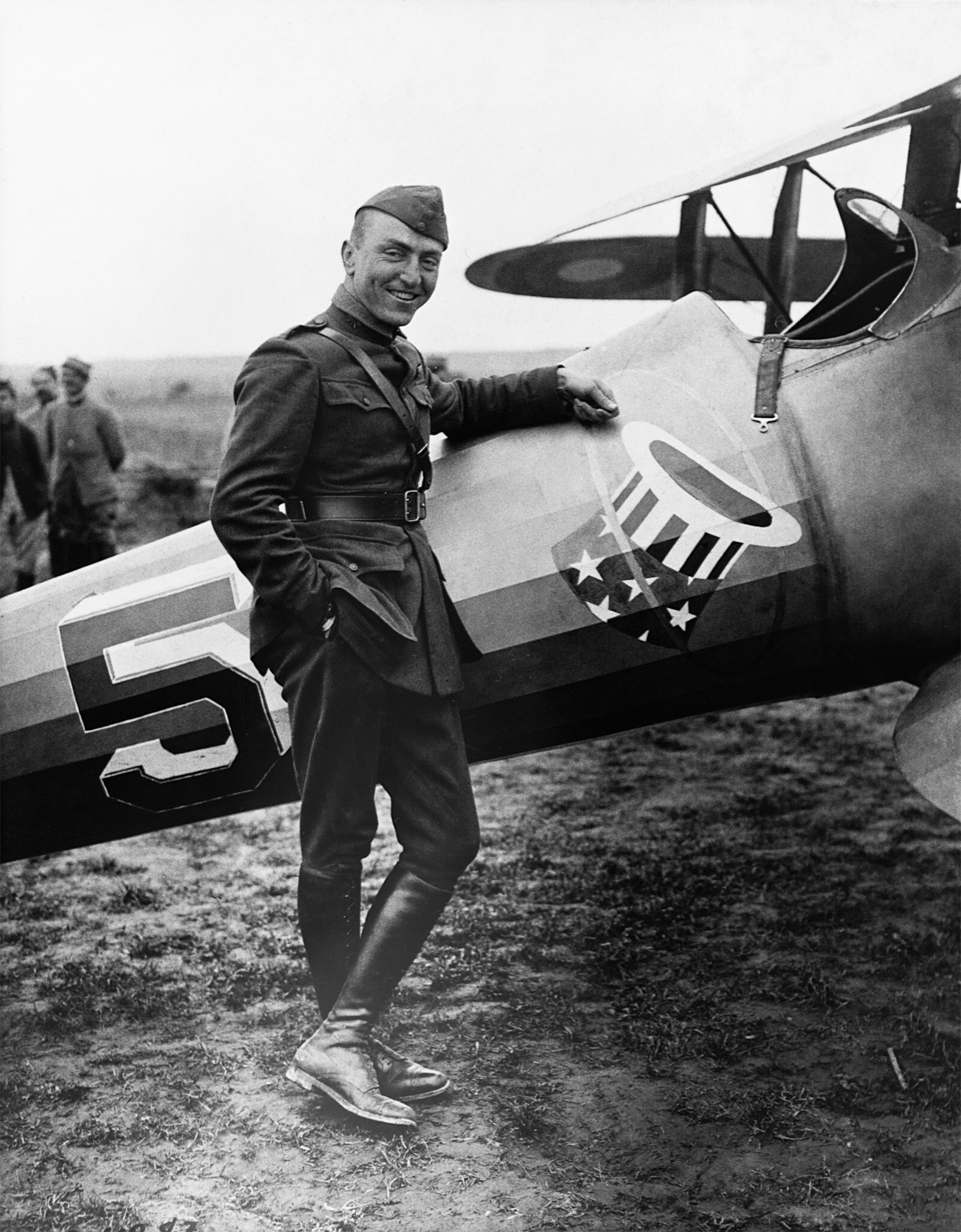 Eddie Rickenbacker in a fighter plane.