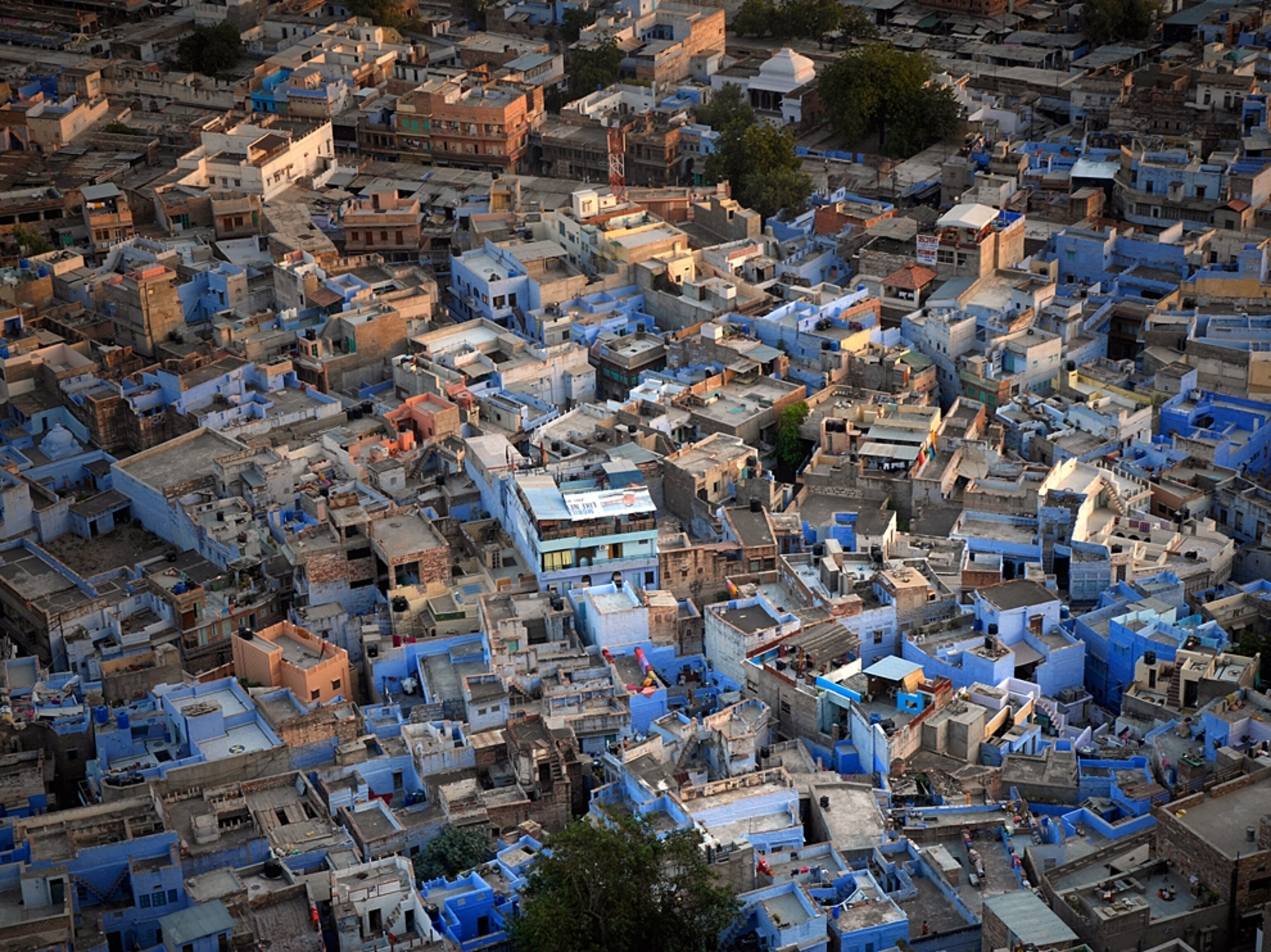 Aerial view of the Blue City, Jodhpur, India