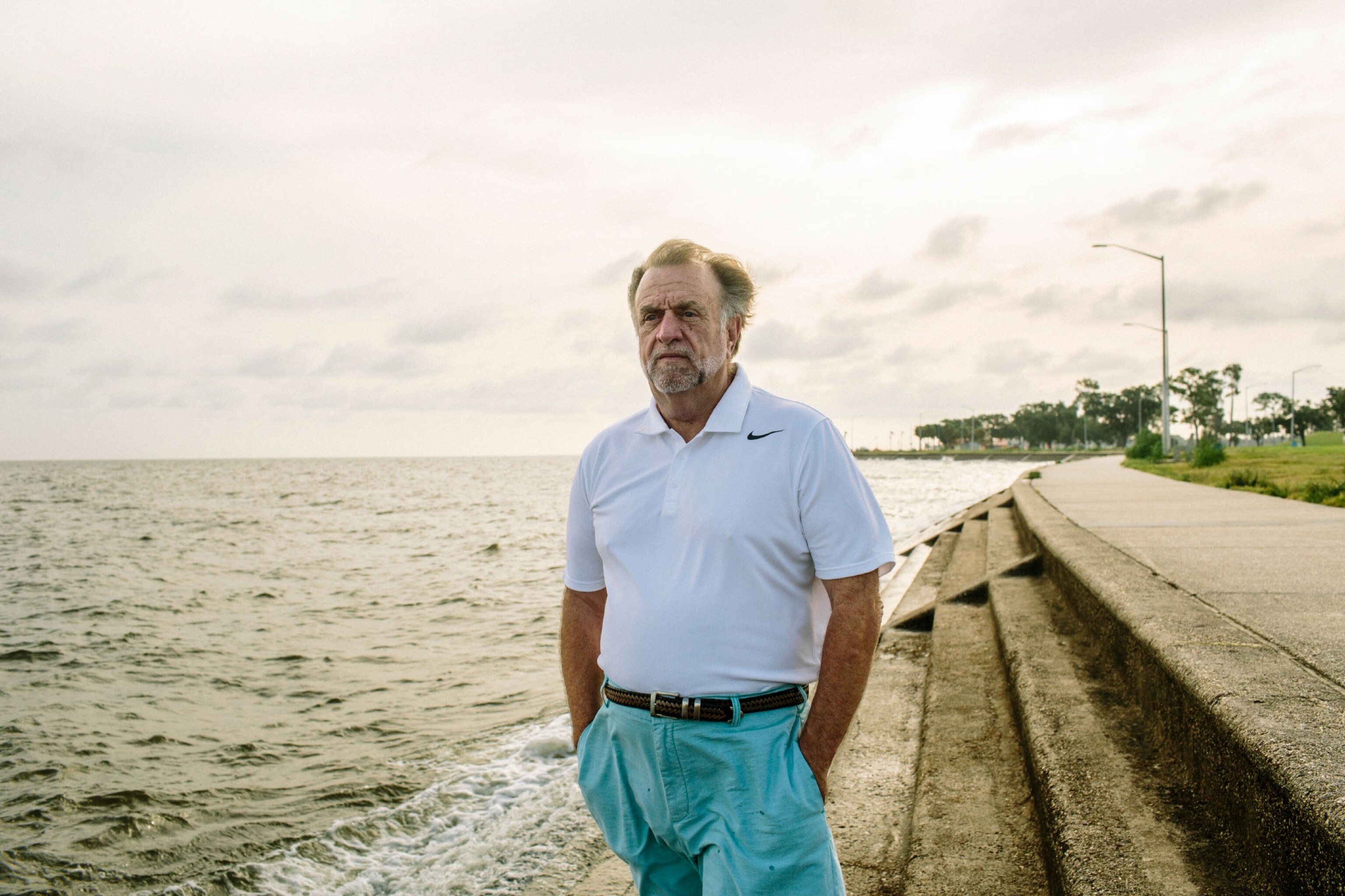 Jim Cobb stands by Lake Pontchartrain in New Orleans