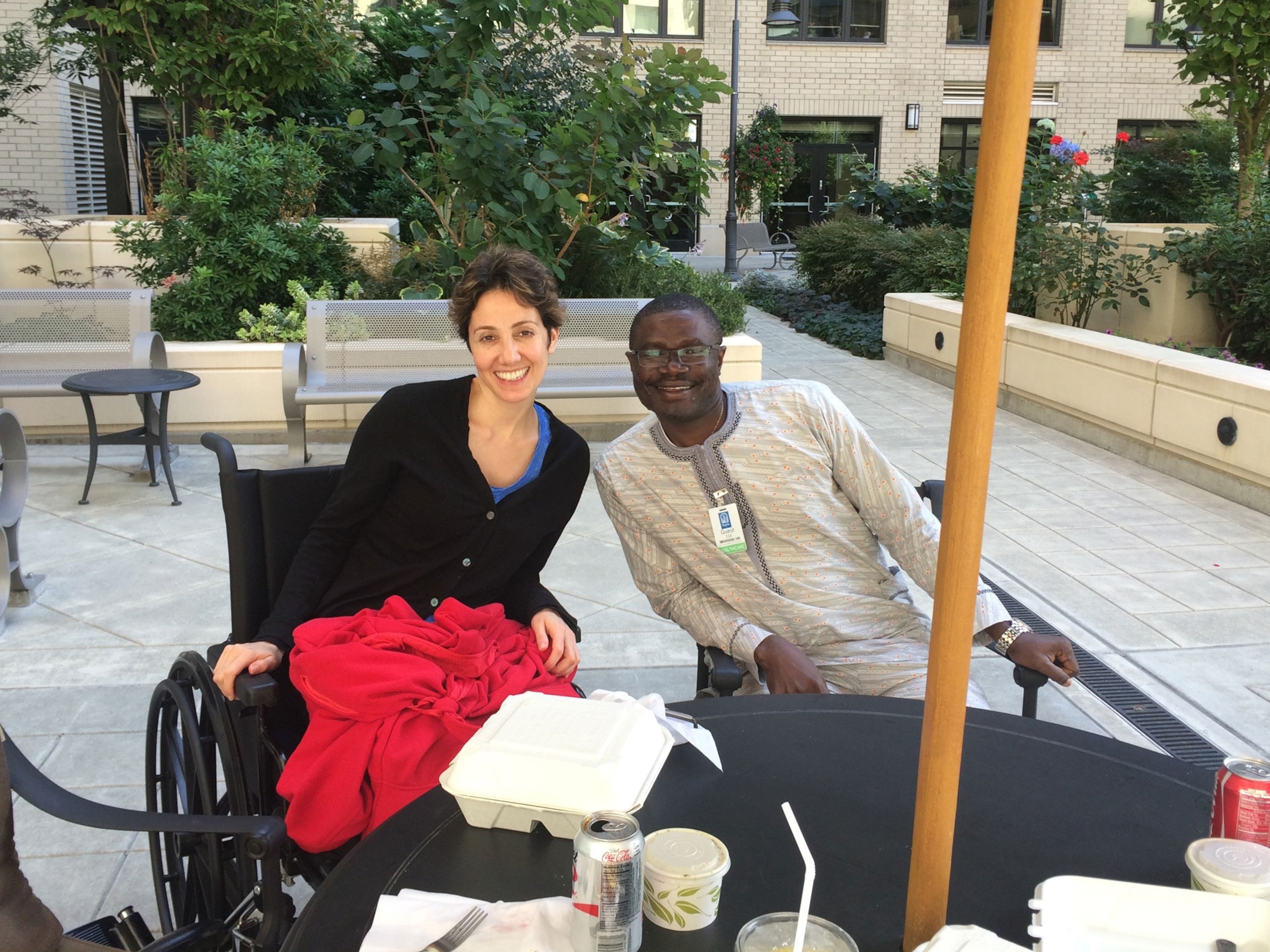 Pardis visiting with a friend