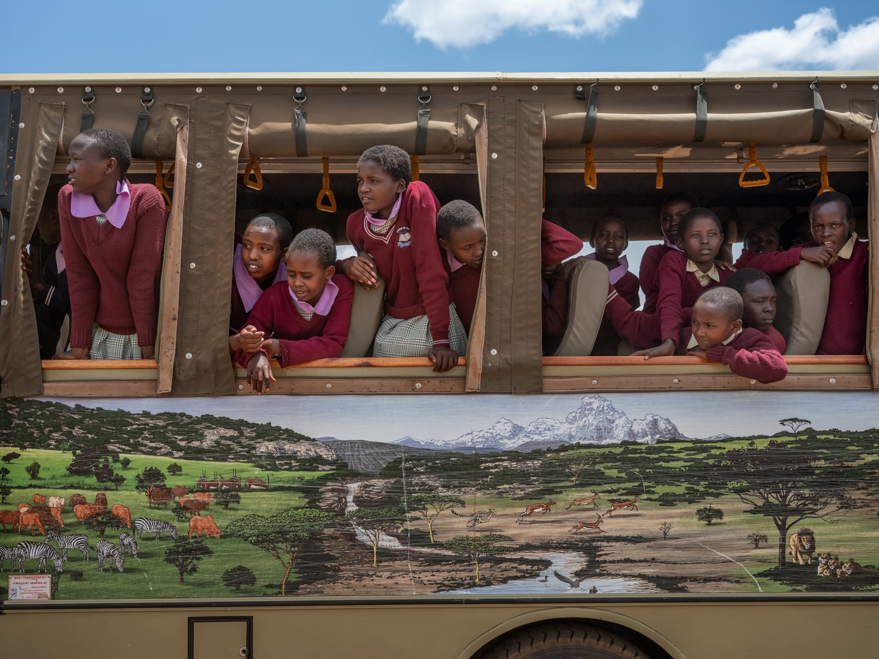 Students from neighboring Sang’a Primary School visit Borana Conservancy, Kenya, to learn about the importance of natural ecosystems