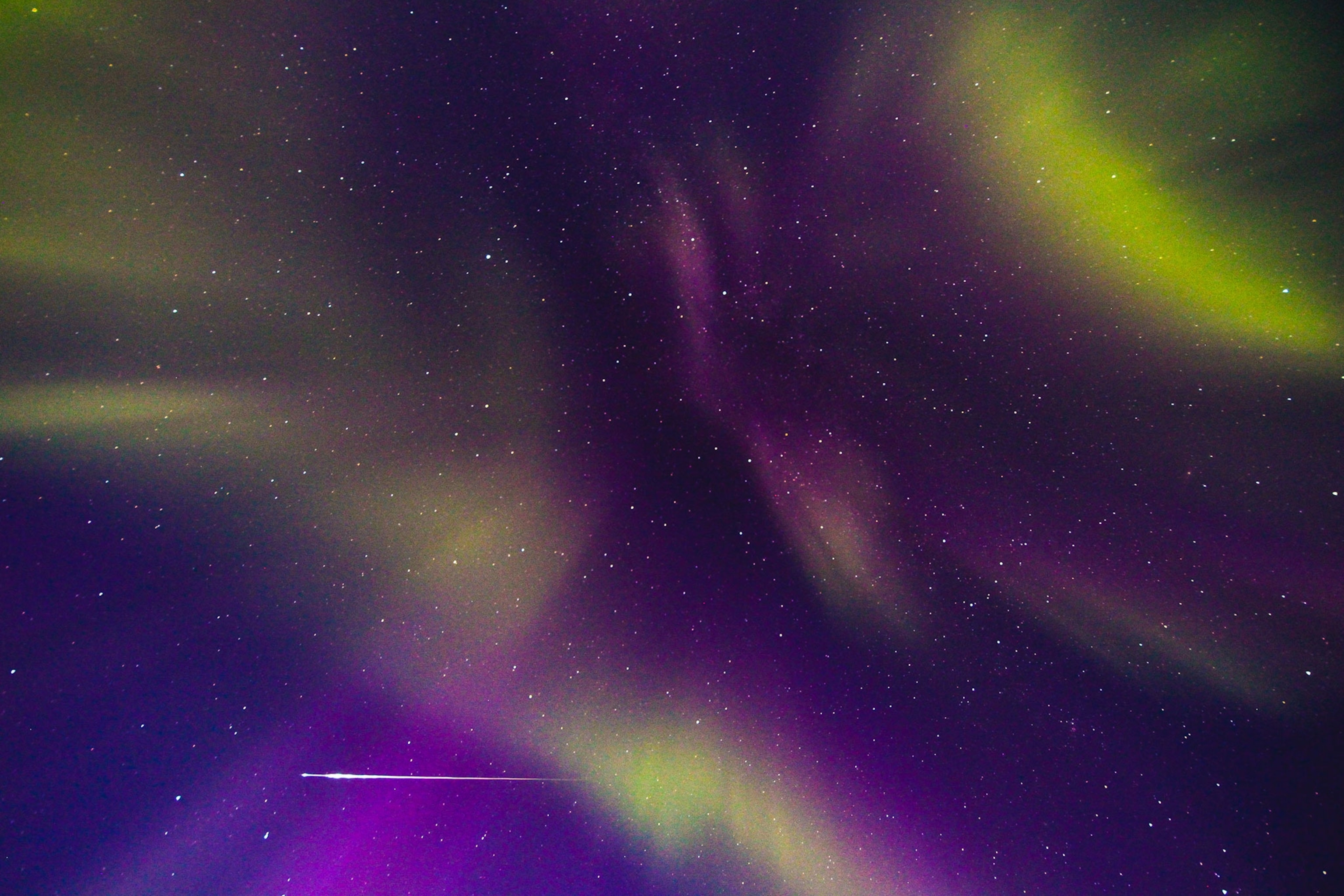 the perseid meteor shower at the 65th parallel in Nunavik.