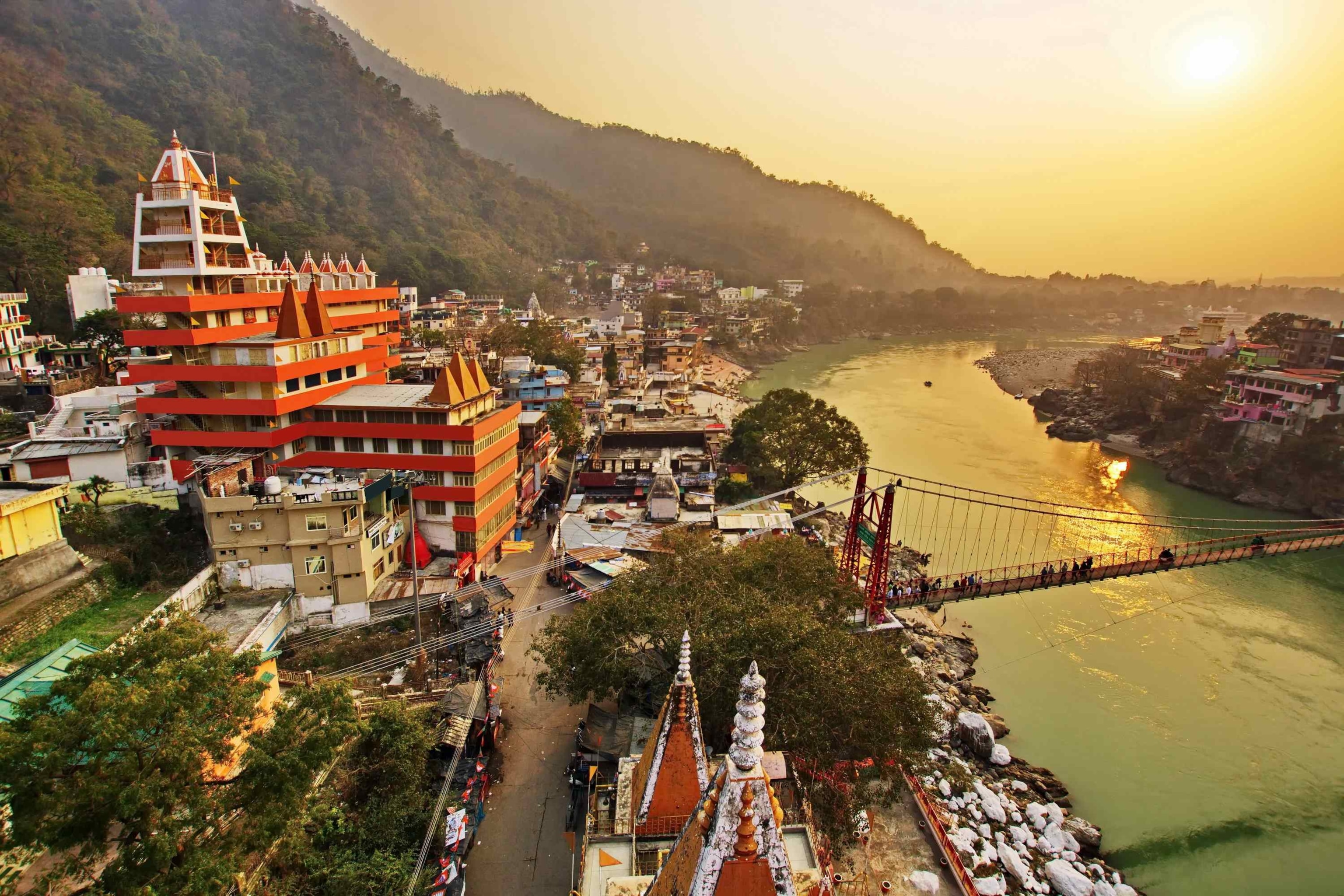 Caption: Aerial view of Rishikesh