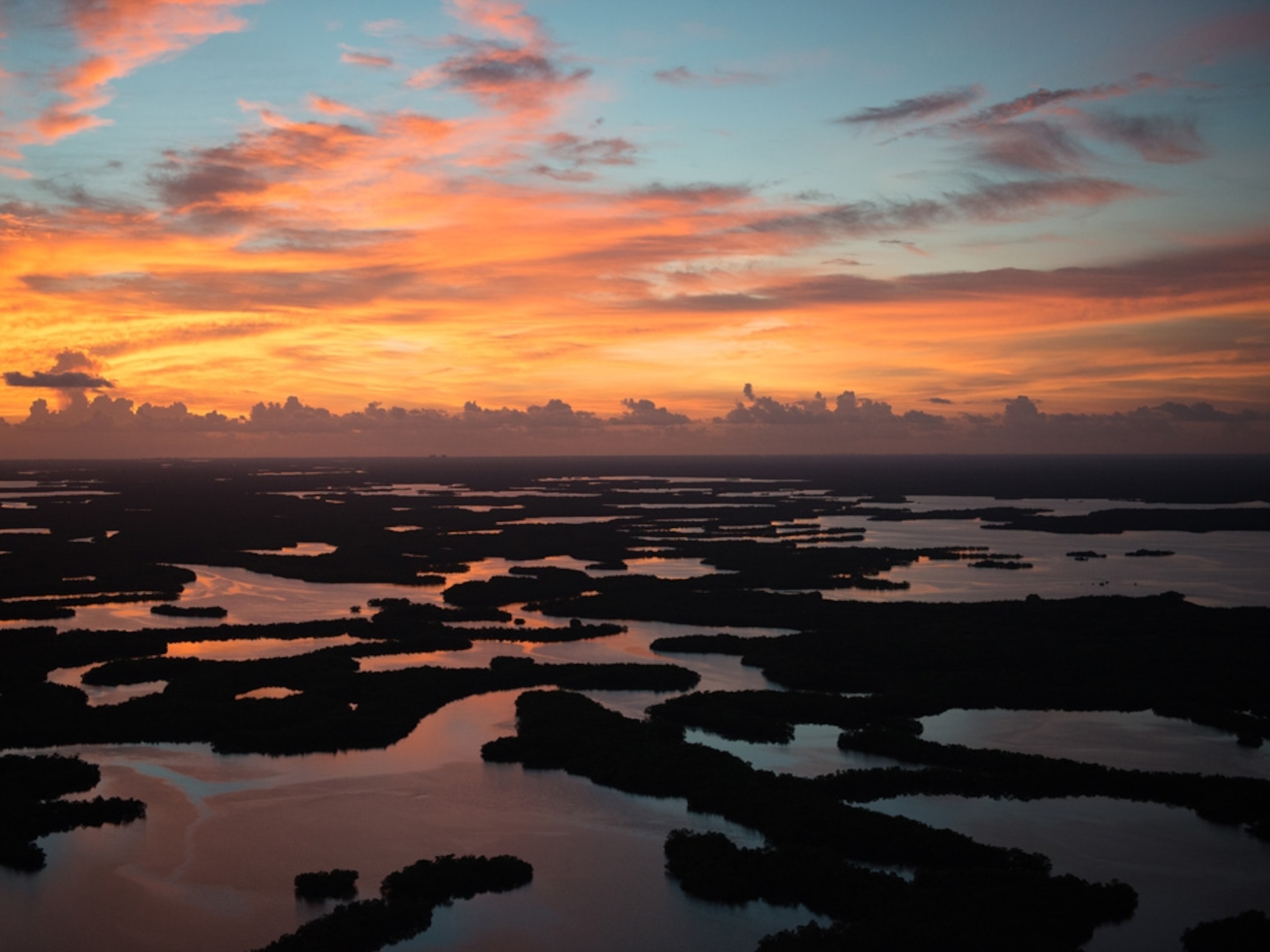 sunset at Ten Thousand Islands, Florida