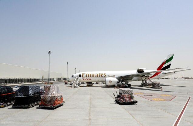 An Emirates SkyCargo plane waits to be loaded. There will be no more animal trophies on board after May 15 - Photograph courtesy of Emirates