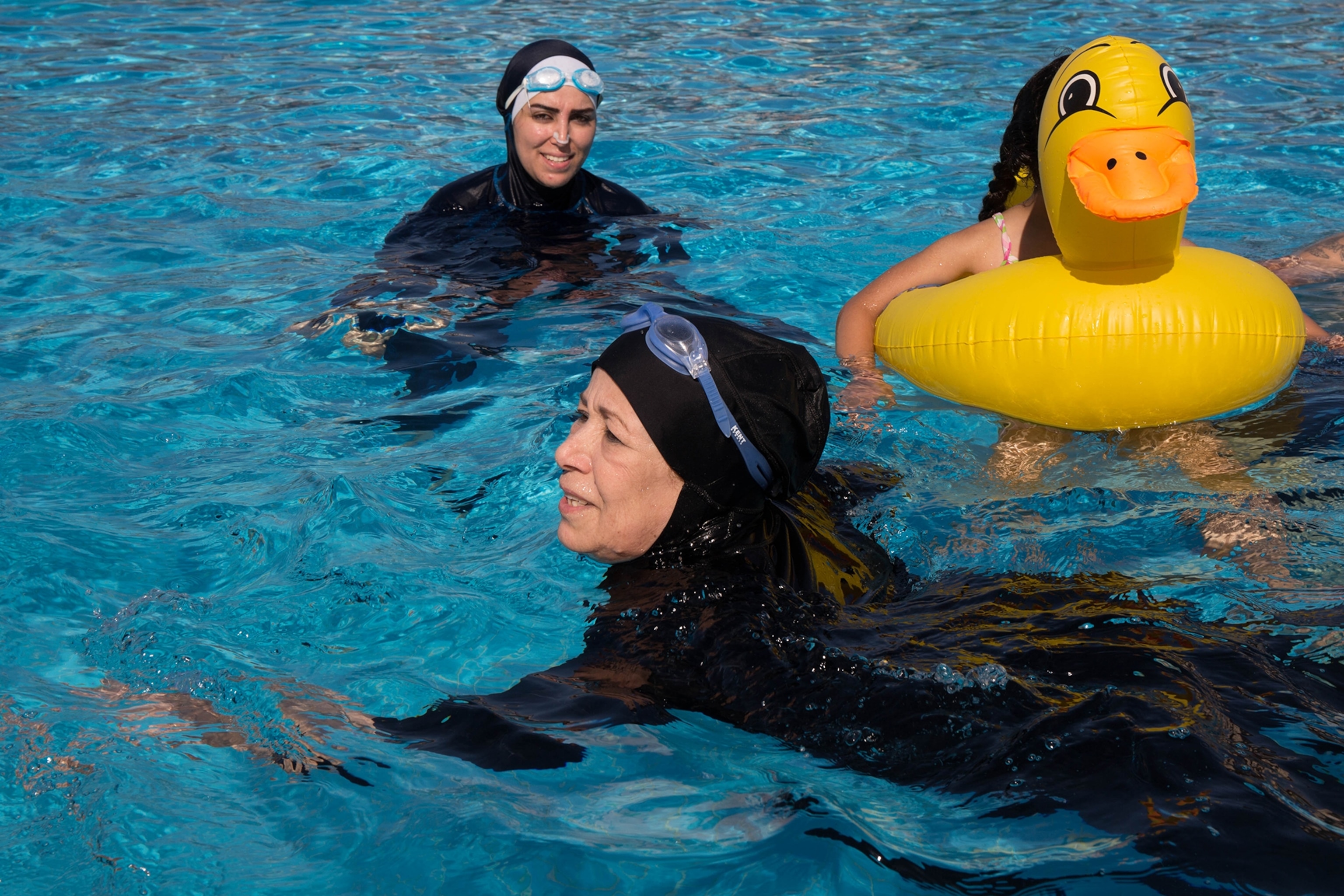 a women swimming near the Dead Sea, Jordan