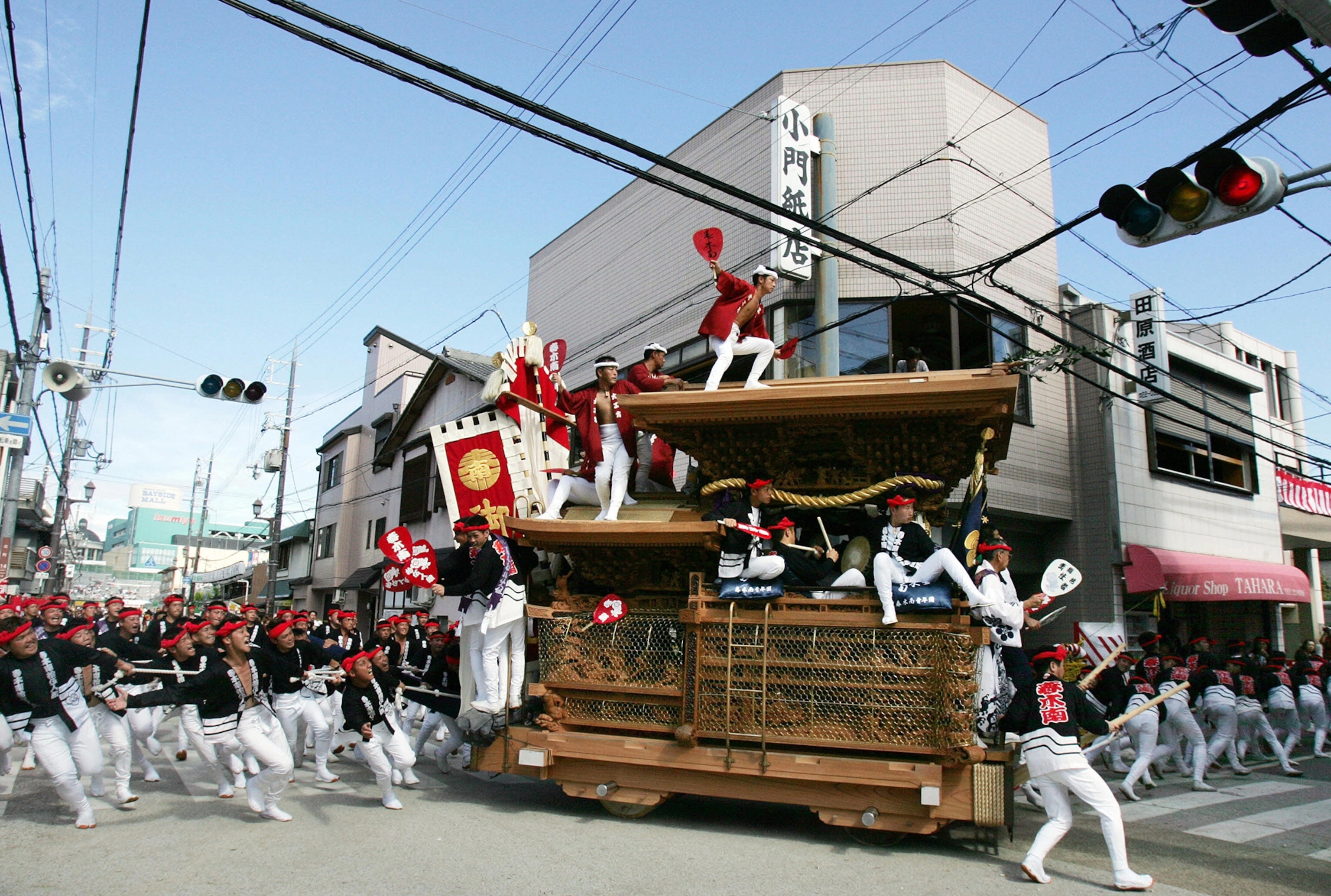 a float, or "danjiri," during the Danjiri Festival in Kishiwada, Osaka, Japan