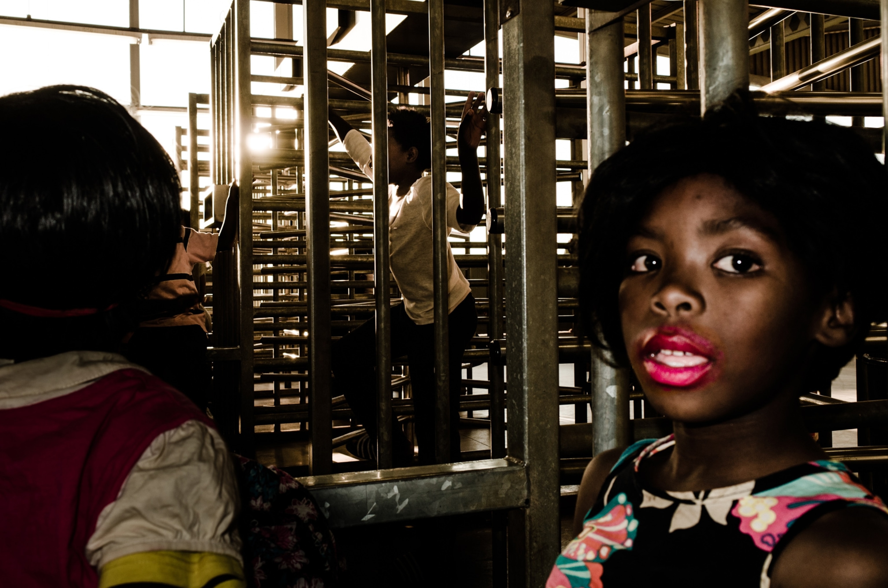 people at a train station in South Africa.