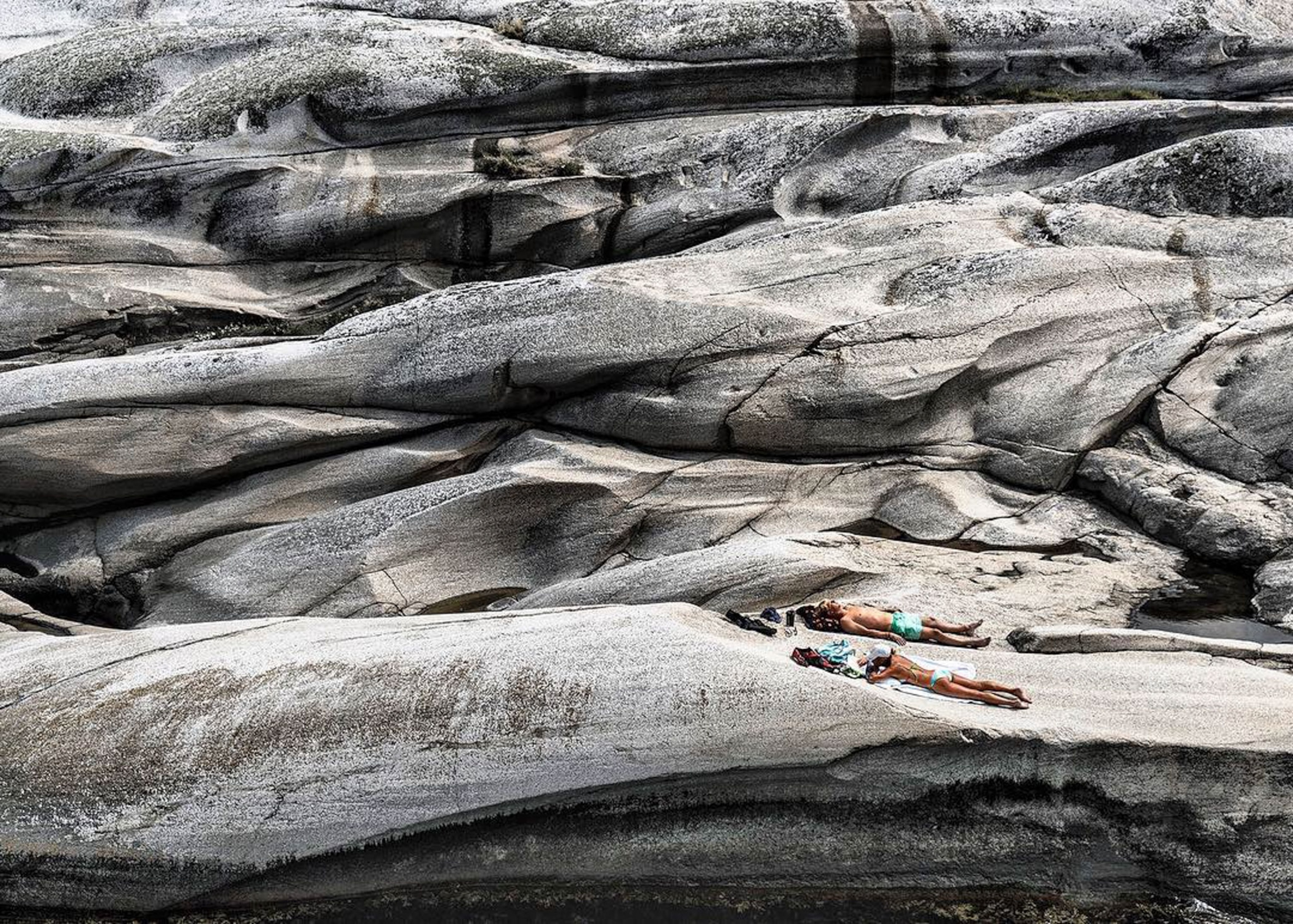 people sunbathing in Norway
