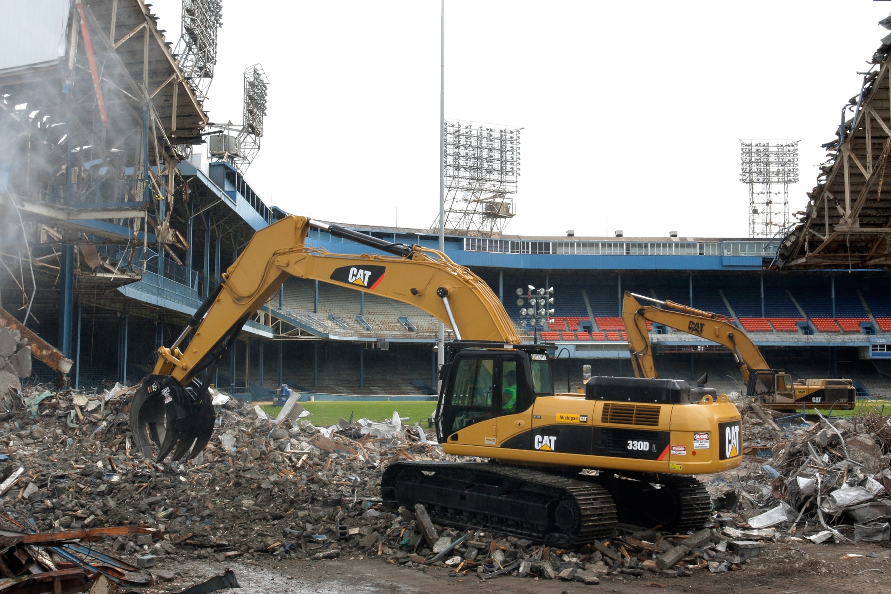 Tiger Stadium picture: the building being dismantled in 2008