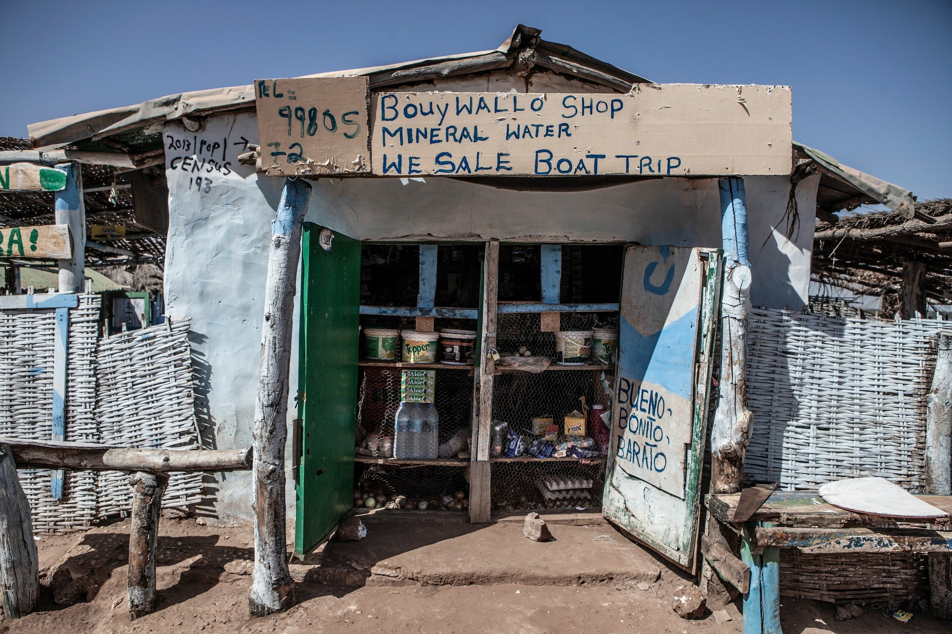 A general store in the riverside village of Tendaba.