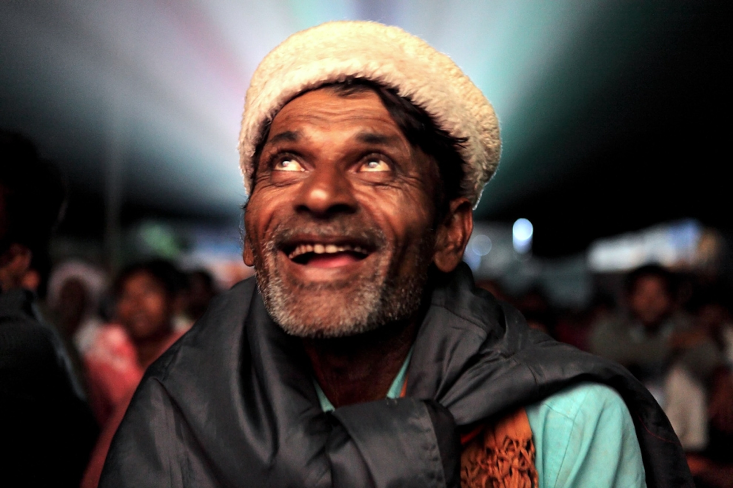 World Photography Awards picture: arts-and-cultures winner, professional category -- a man in a movie audience in India