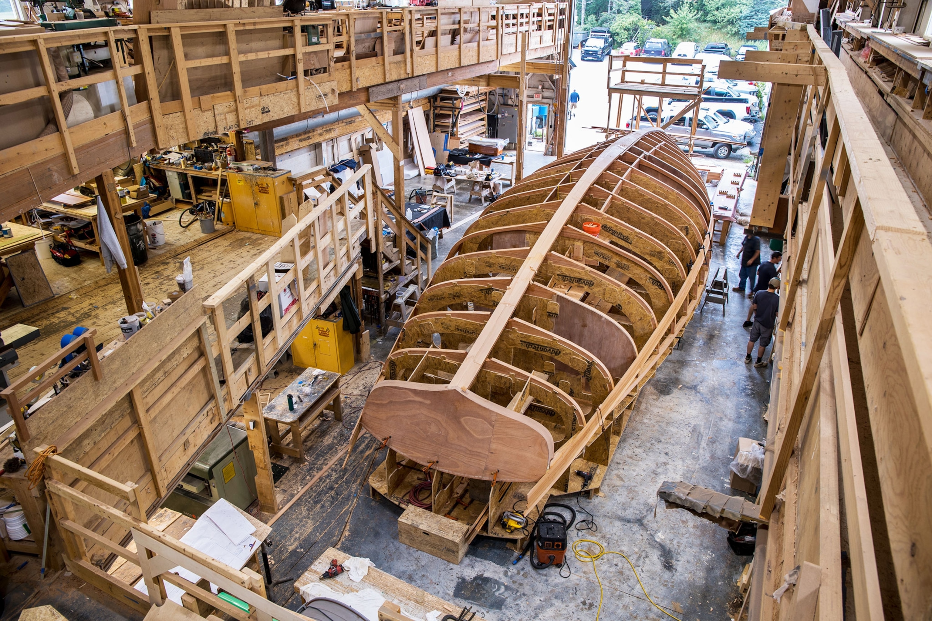 Inside the Brooklin Boat Yard.
