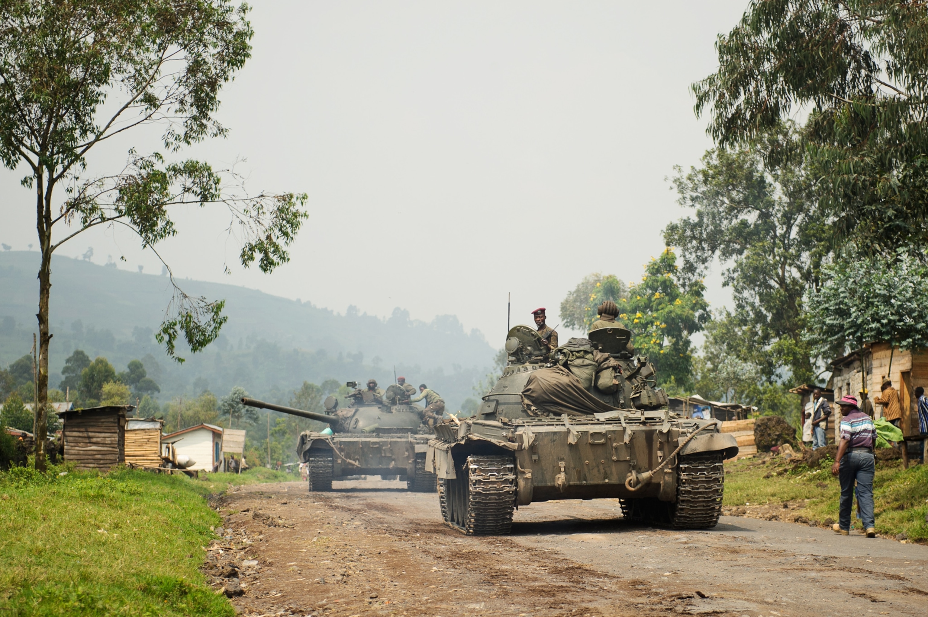 tank picture - army retreats near Virunga National Park