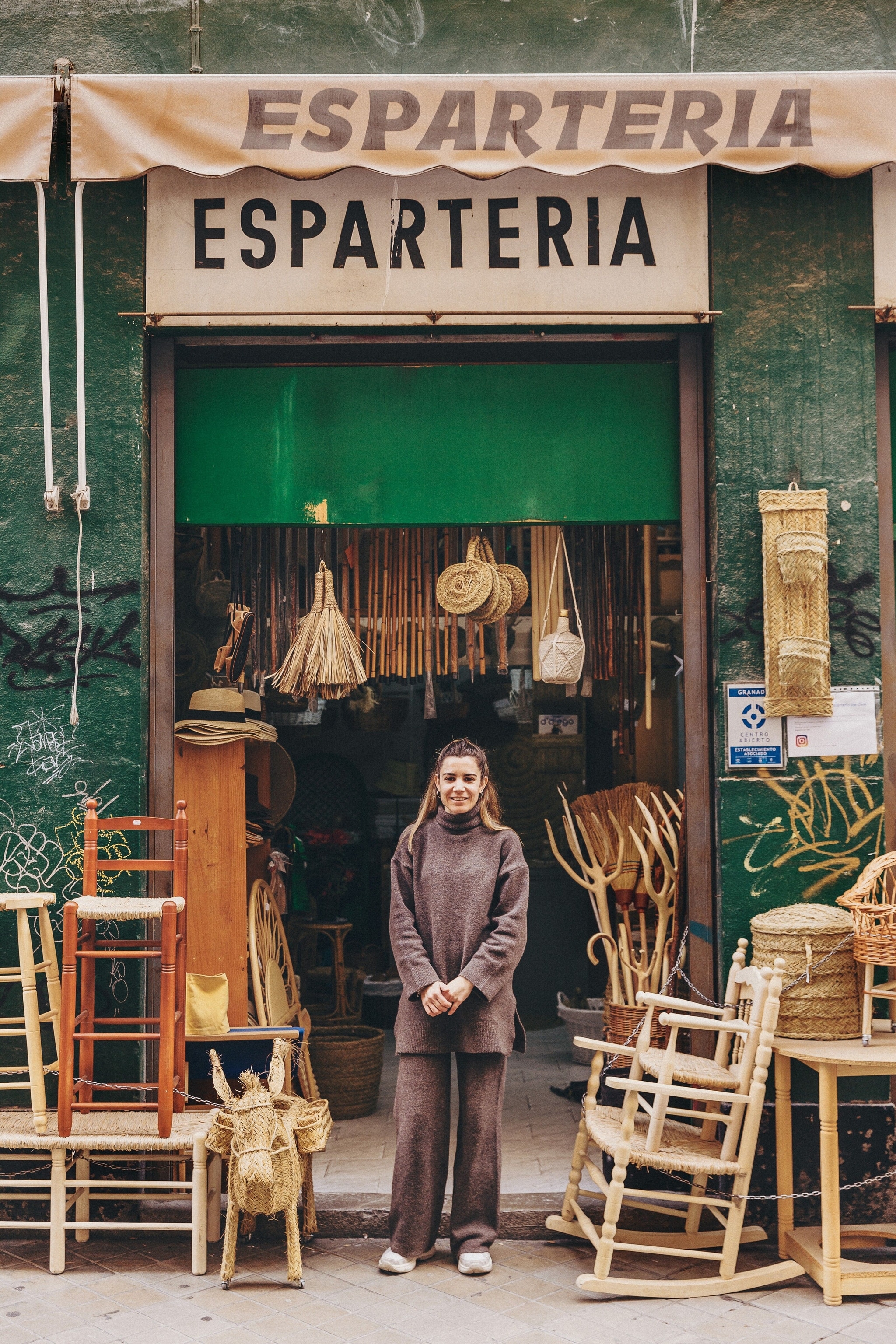 Irene Urbistondo Molina outside Espartería San José.