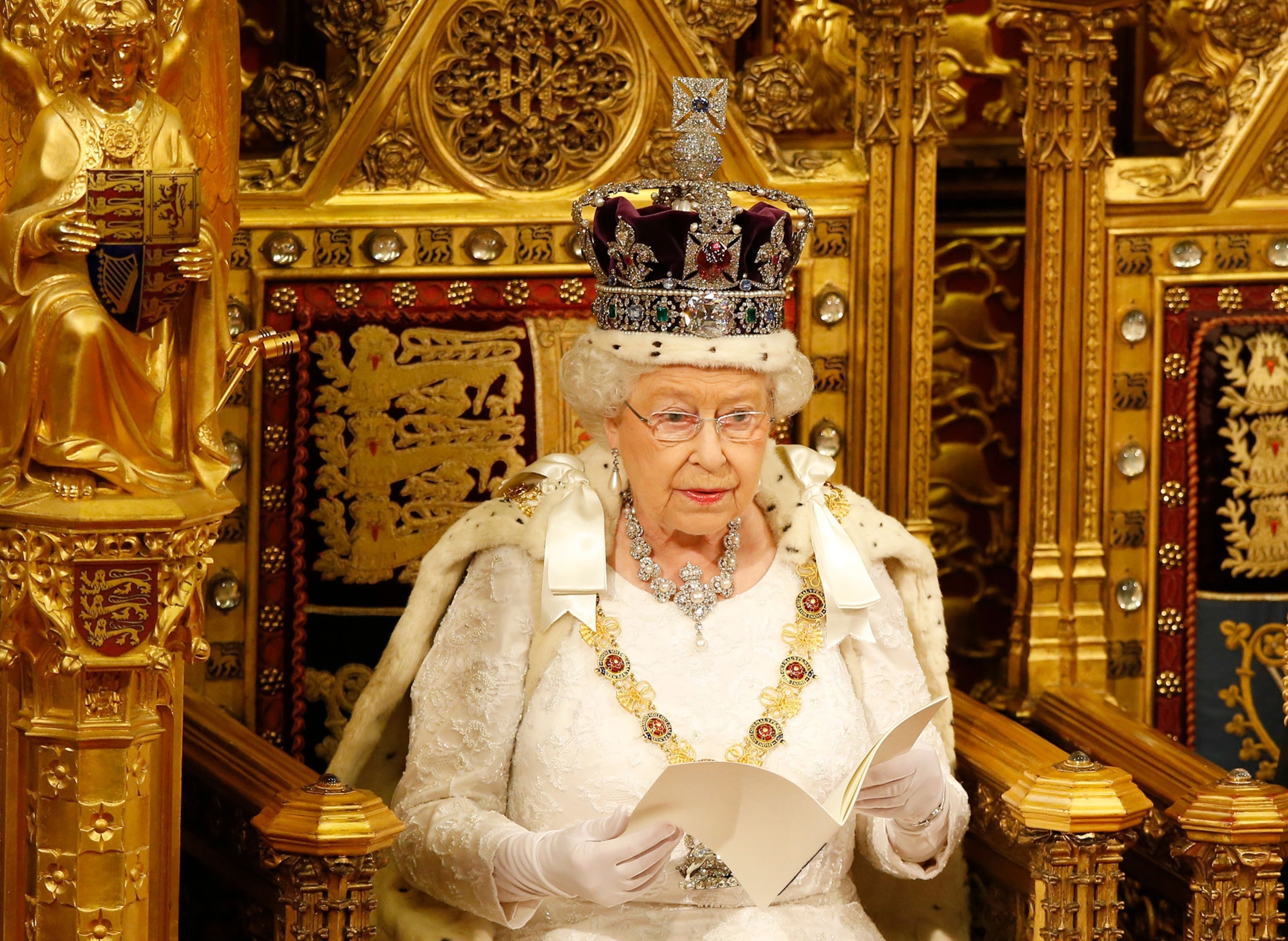 Queen Elizabeth II during the State Opening of Parliament