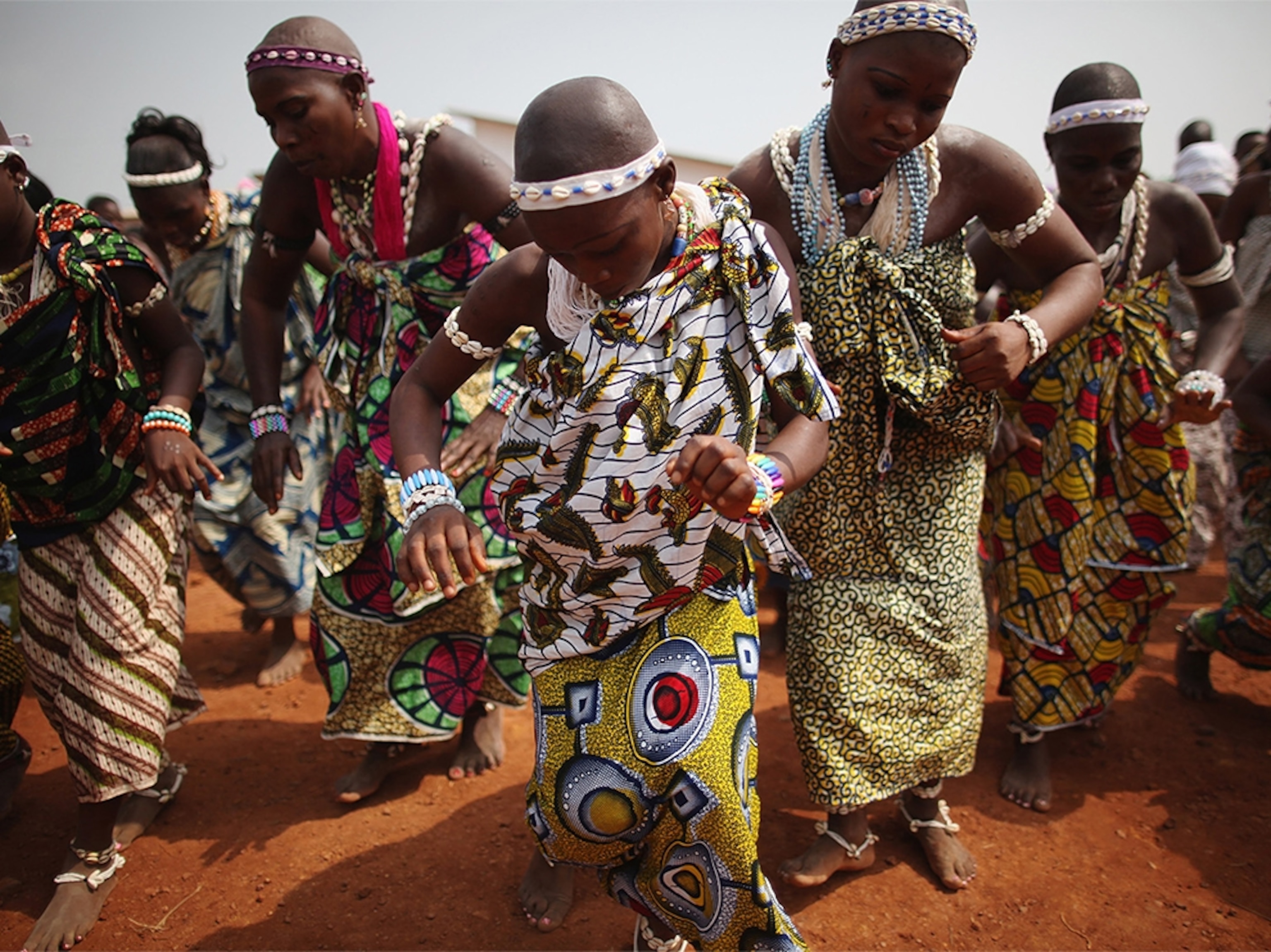 a voodoo ceremony in Ouidah, Benin