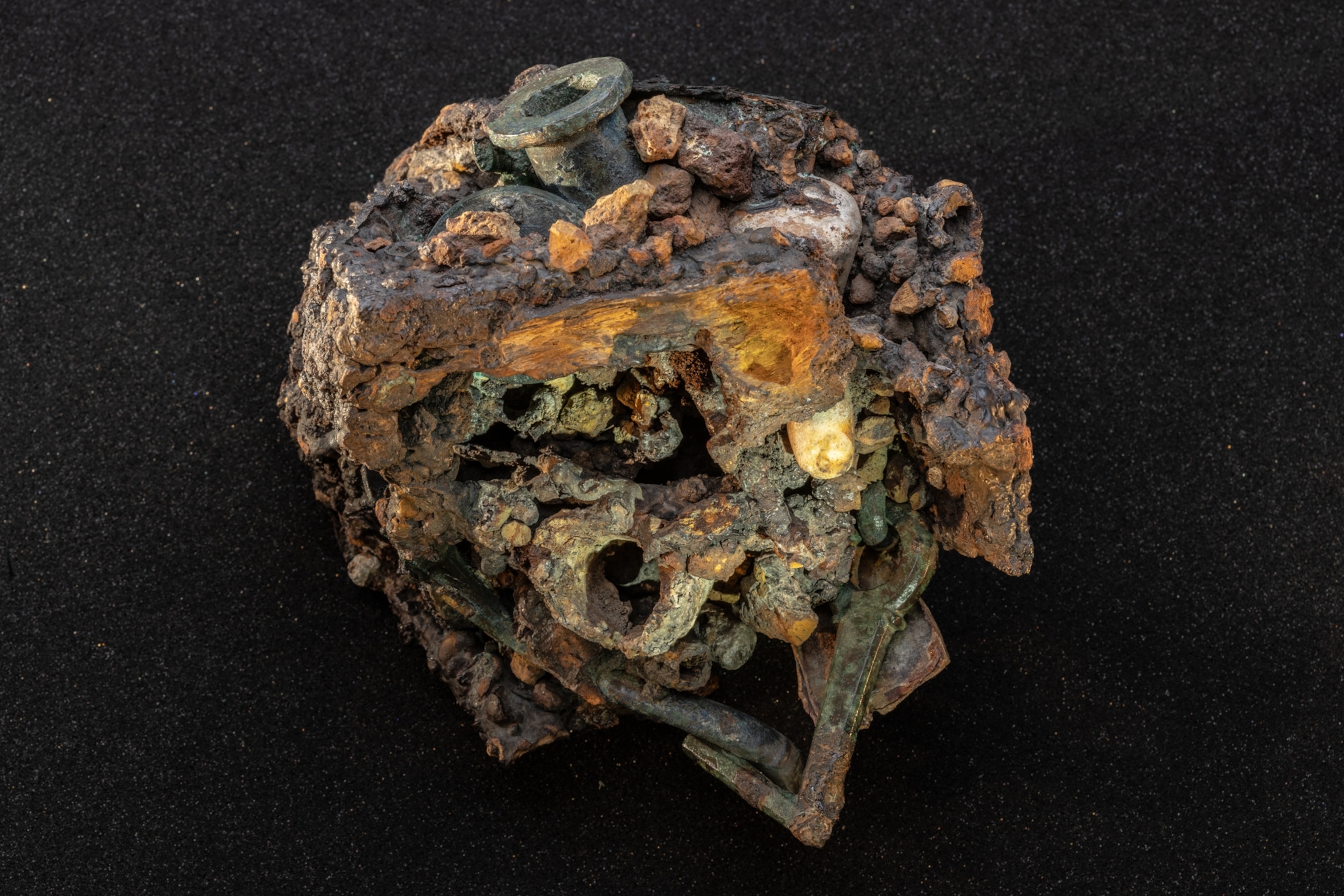 A conglomerate of materials