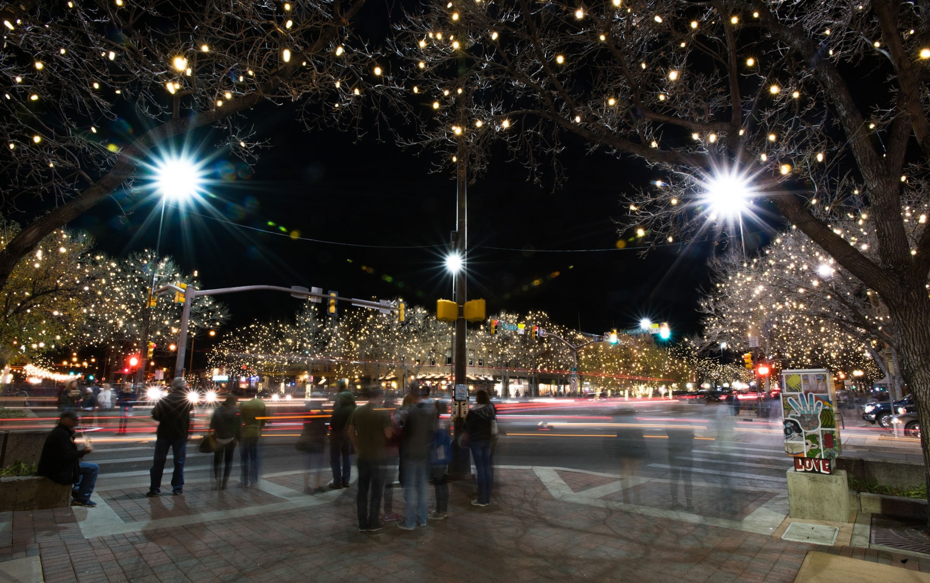 Holiday lights Downtown Fort Collins