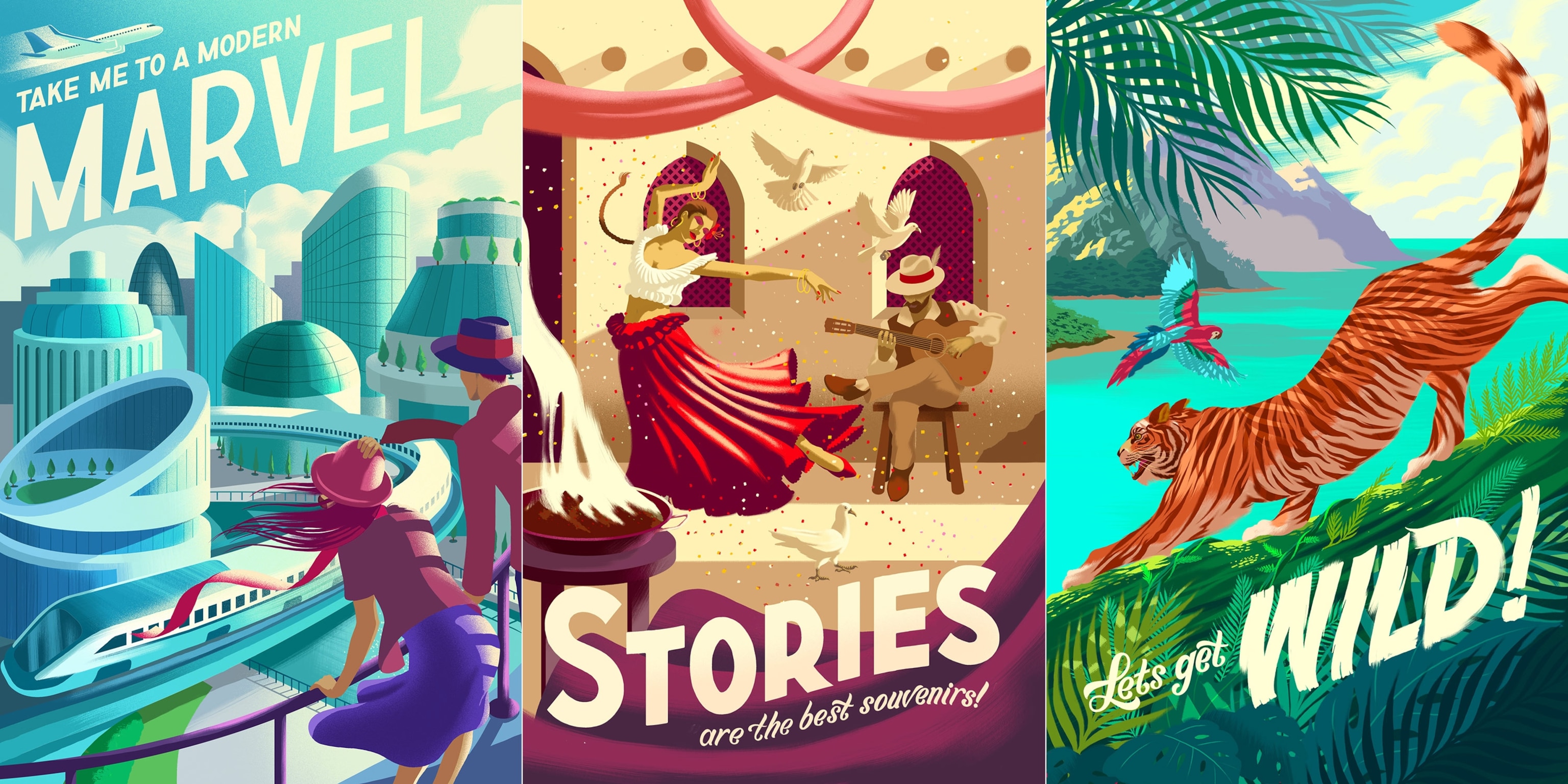 illustrations for National Geographic 2017 Best Trips