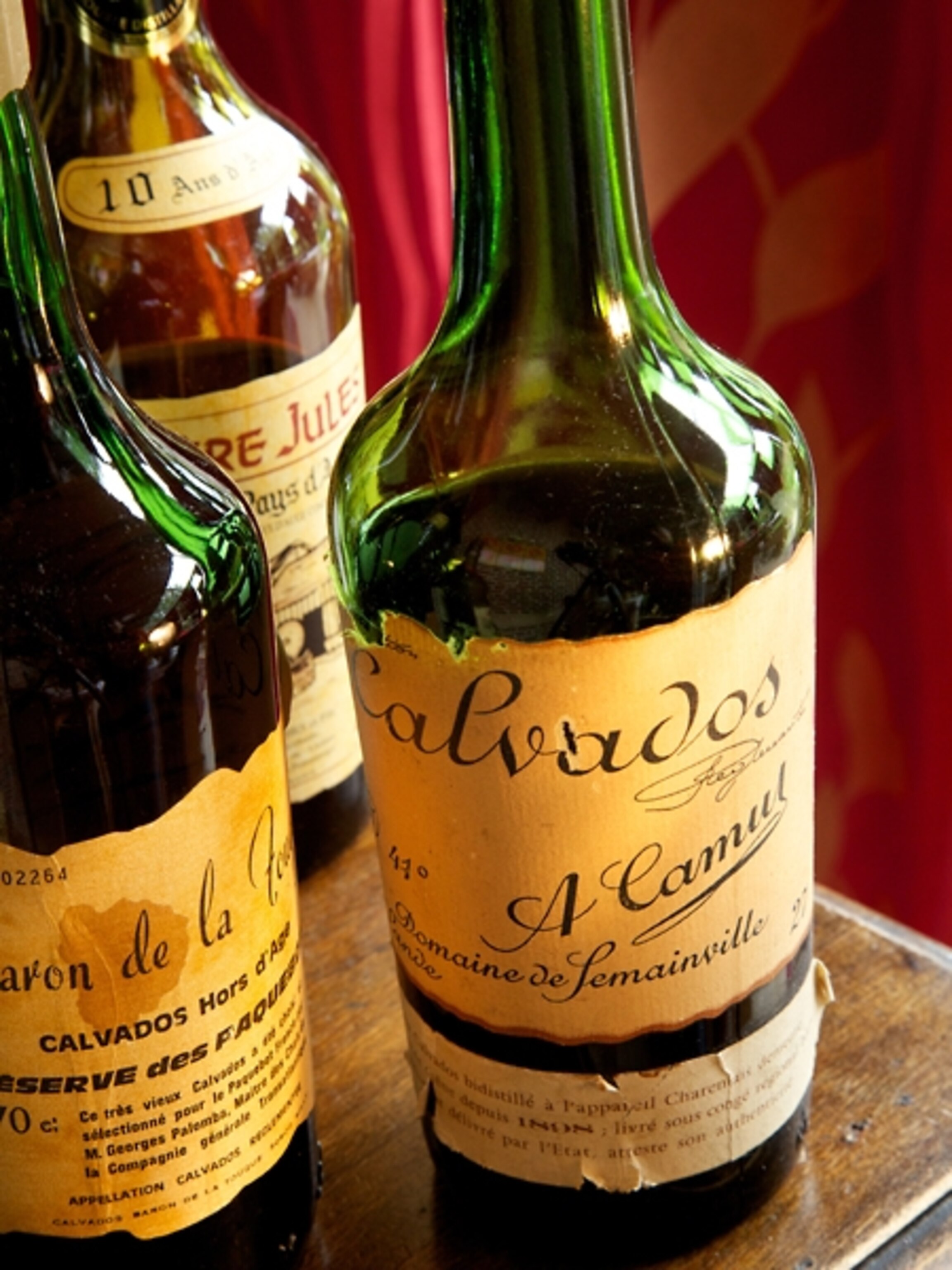 Bottles of aged Calvados