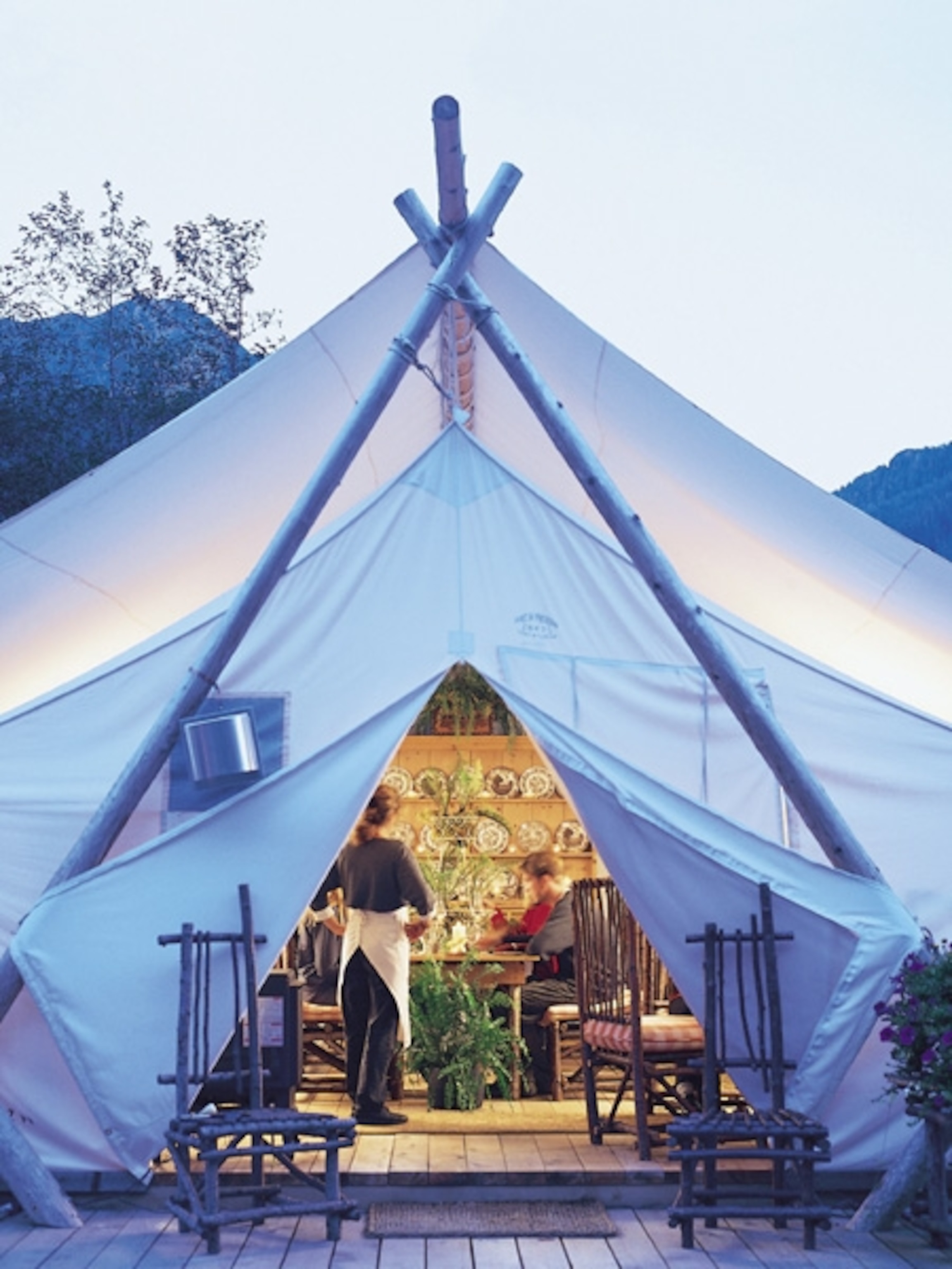 outdoor dining Clayoquot Wilderness Resort British Columbia