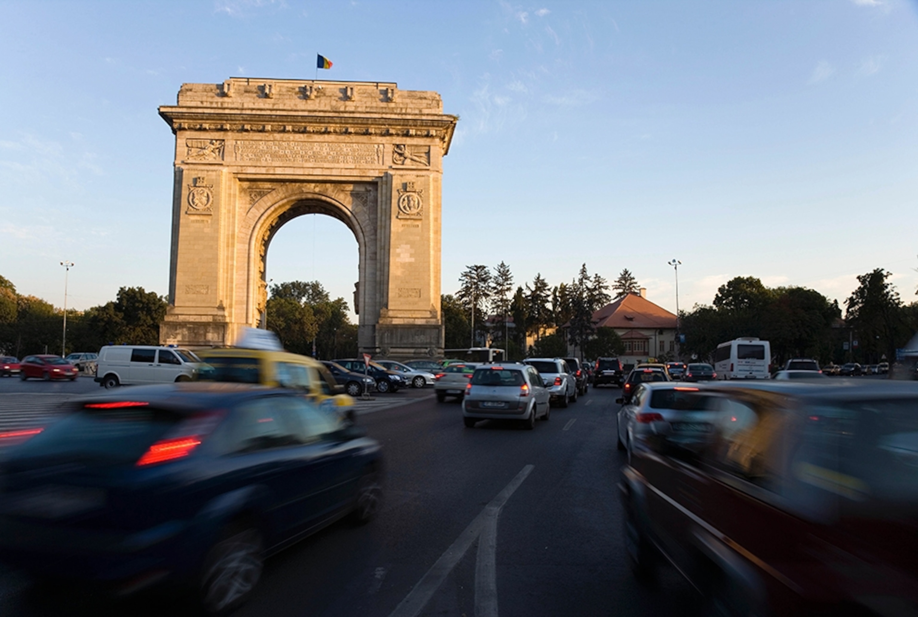 the Arch of Triumph in Bucharest, Romania