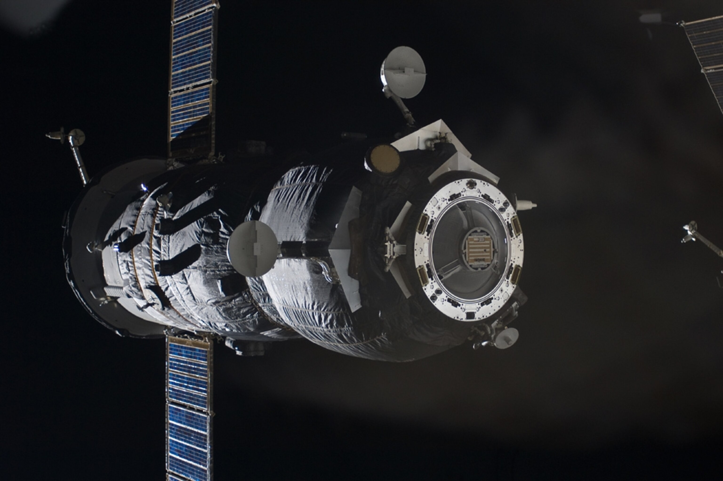 Spaceship picture: an uncrewed Progress vehicle leaving the ISS