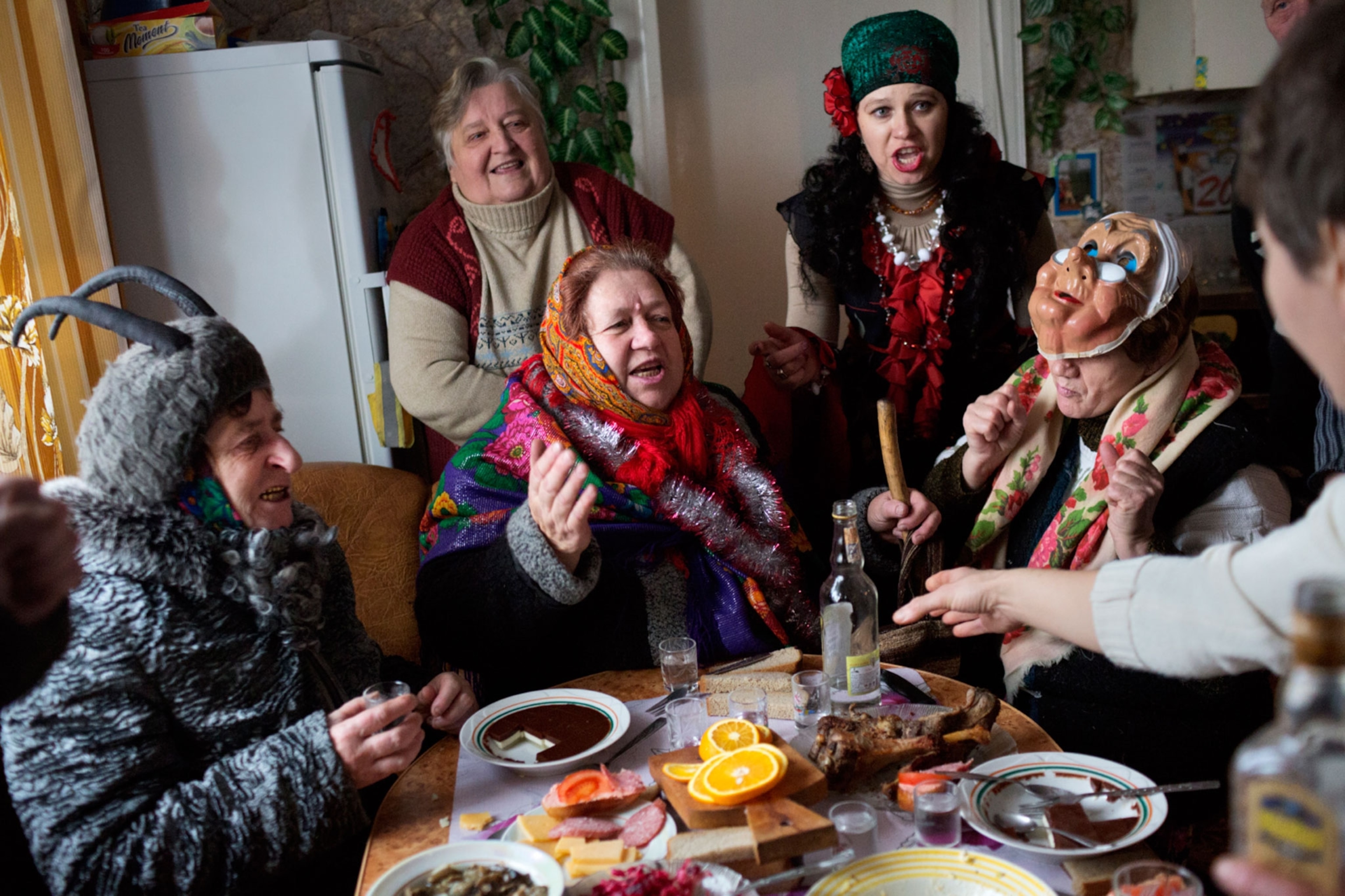 women in costumes for Kolyadki