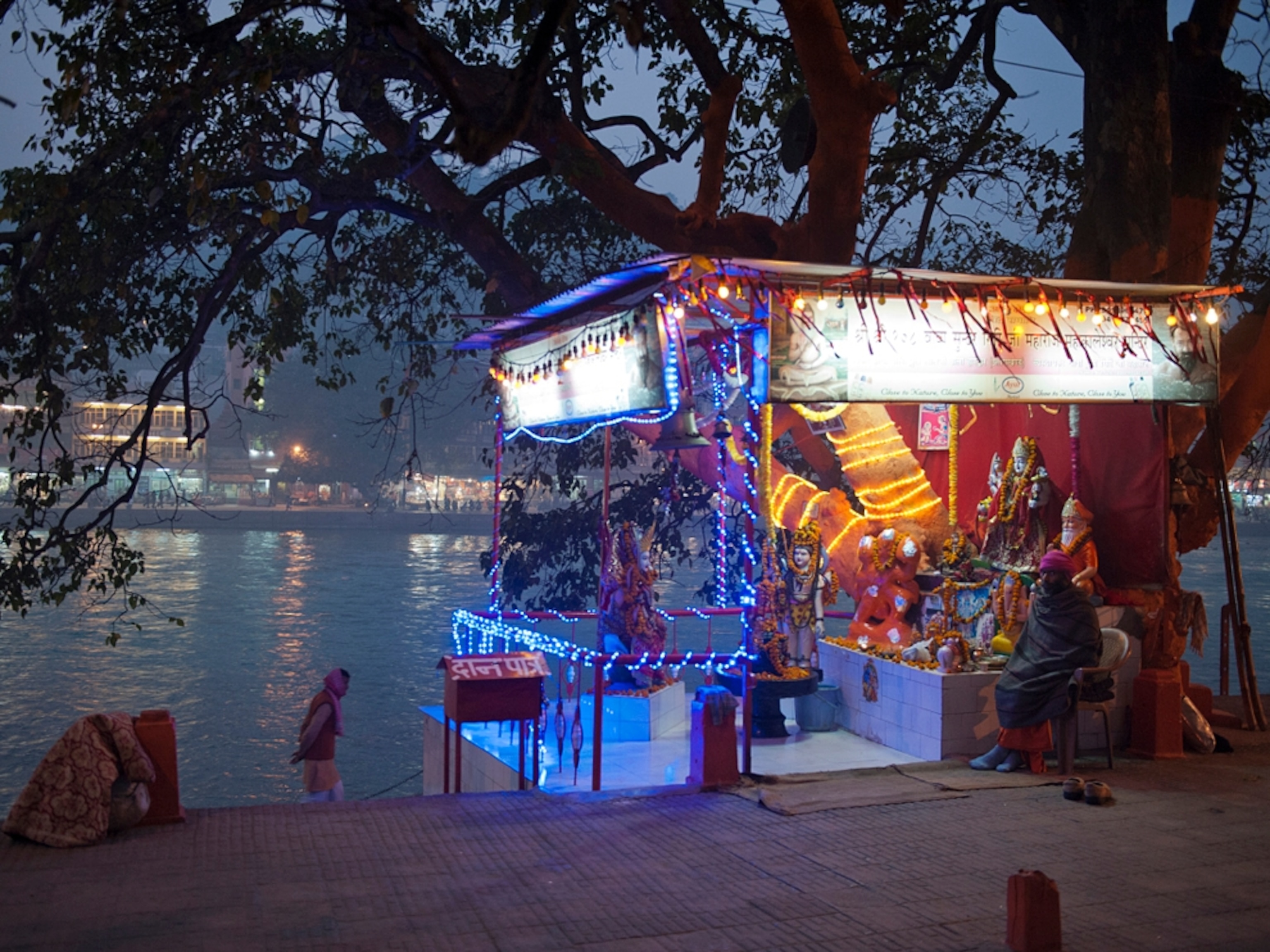 Small temple on banks of Ganges River