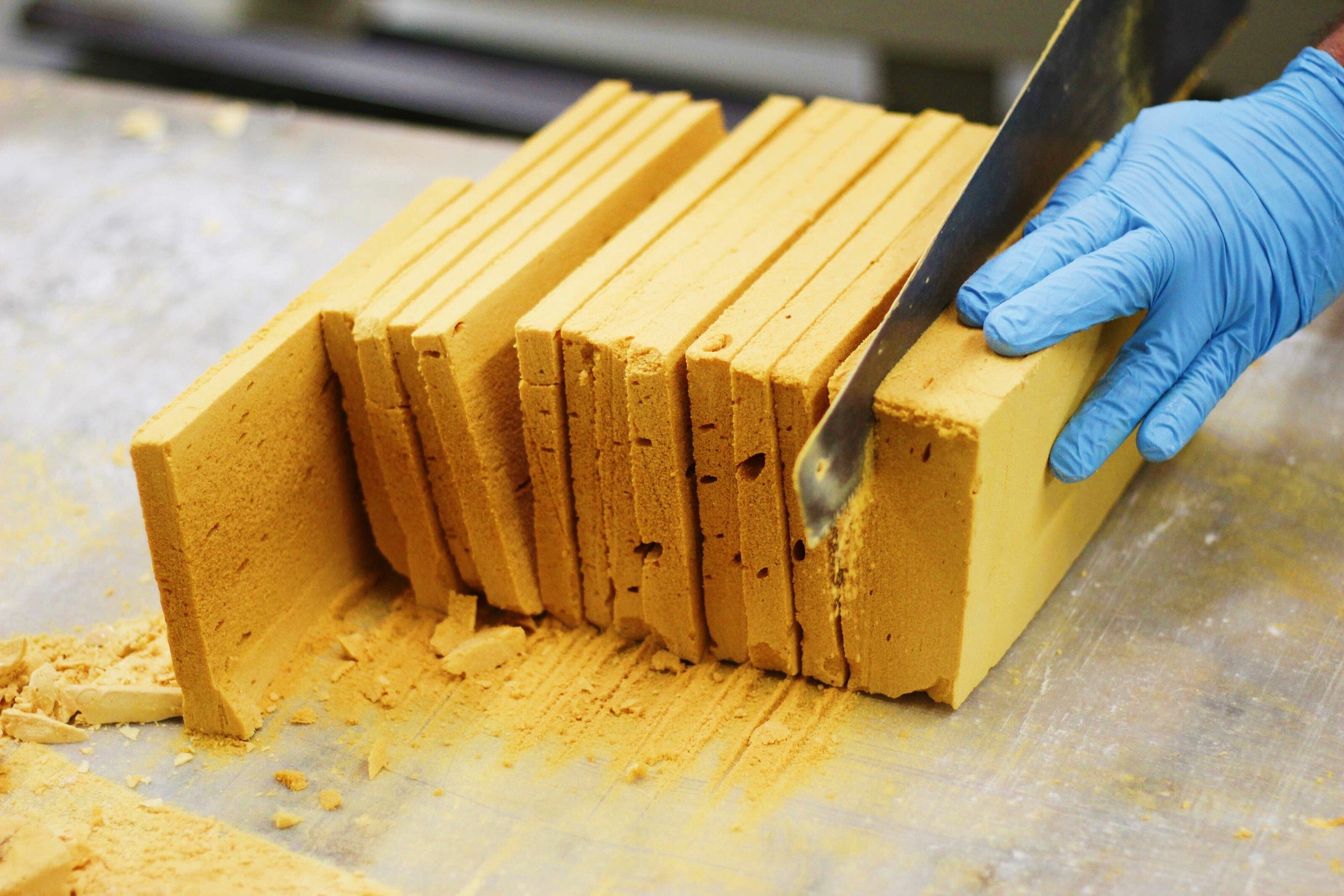 Buffalo sponge candy, a honeycomb-like sweet that's a twist on cinder toffee.