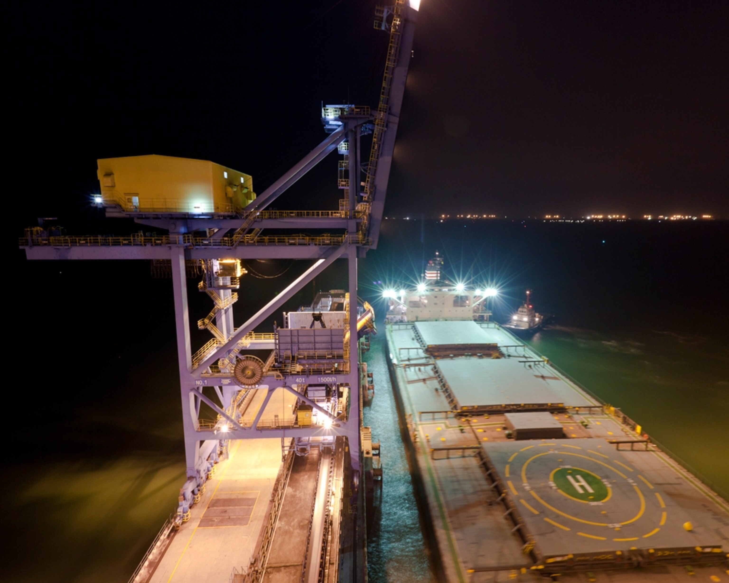 A mineral jetty in Fangchen Gang, China