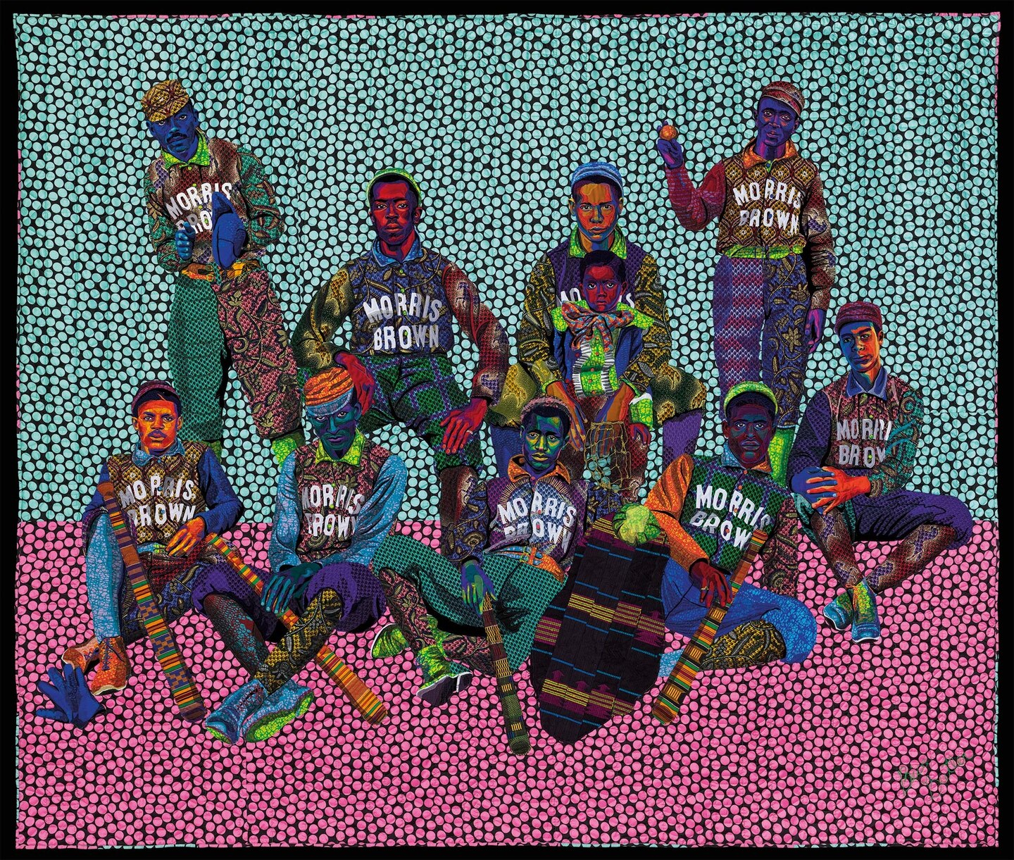 Bisa Butler&rsquo;s 2019 work, &ldquo;To God and Truth,&rdquo; re-creates a photograph of the Morris Brown College baseball team taken in 1899. She composed each young male figure from colorful printed cloth from West Africa, strongly connecting their American present to their African heritage