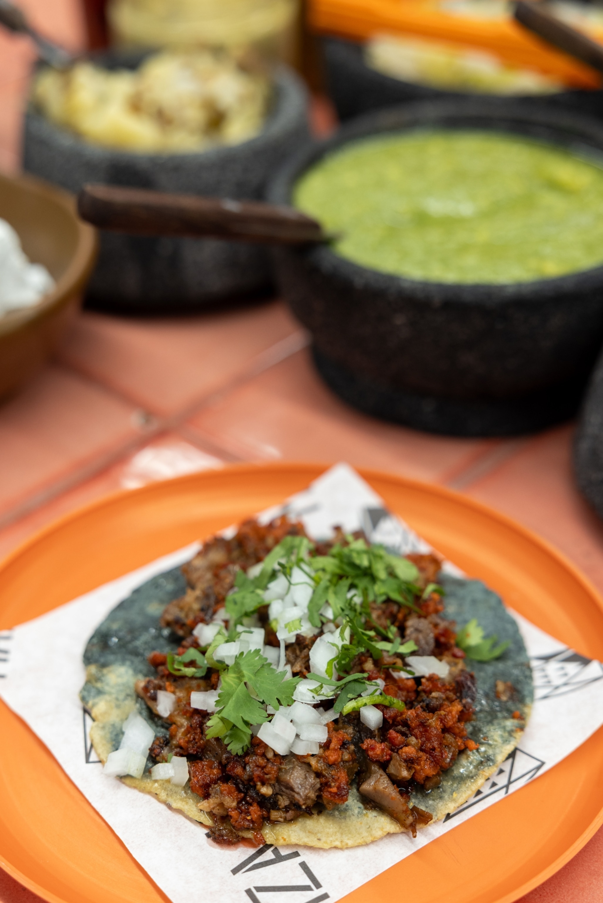 The Campechano Taco, made with an heirloom corn tortilla, at Maizajo.