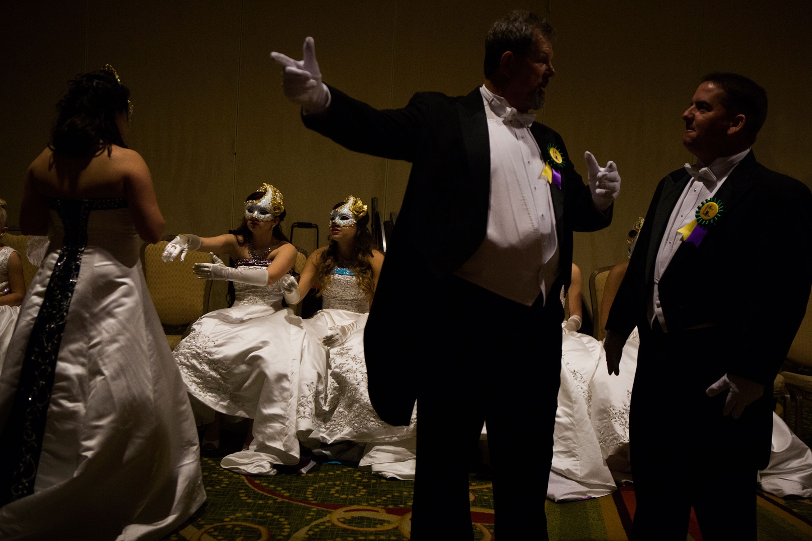 the backstage of the ball of the Krewe of Isis