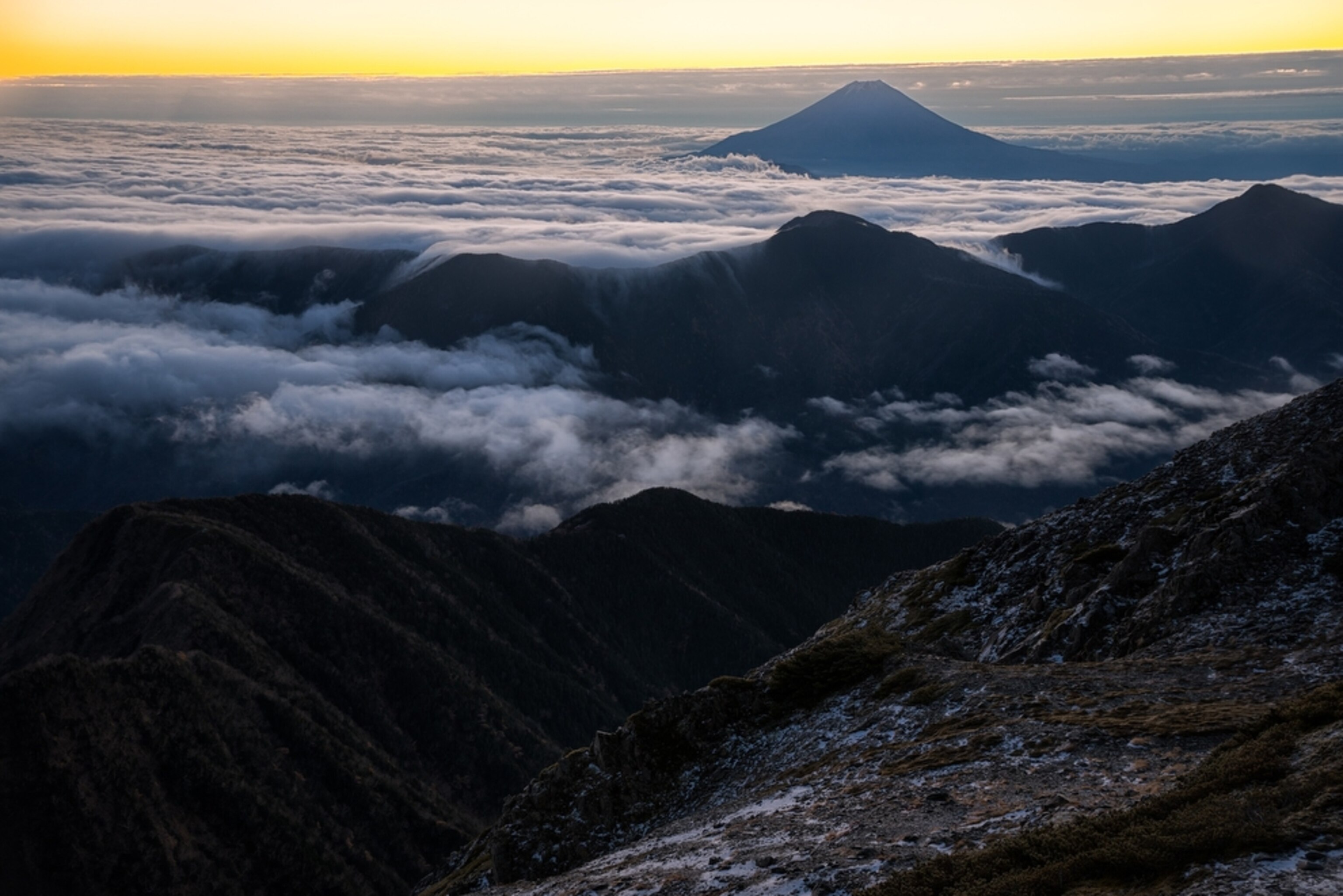 Mount Akaishidake in the Akaishi Mountains in Japan