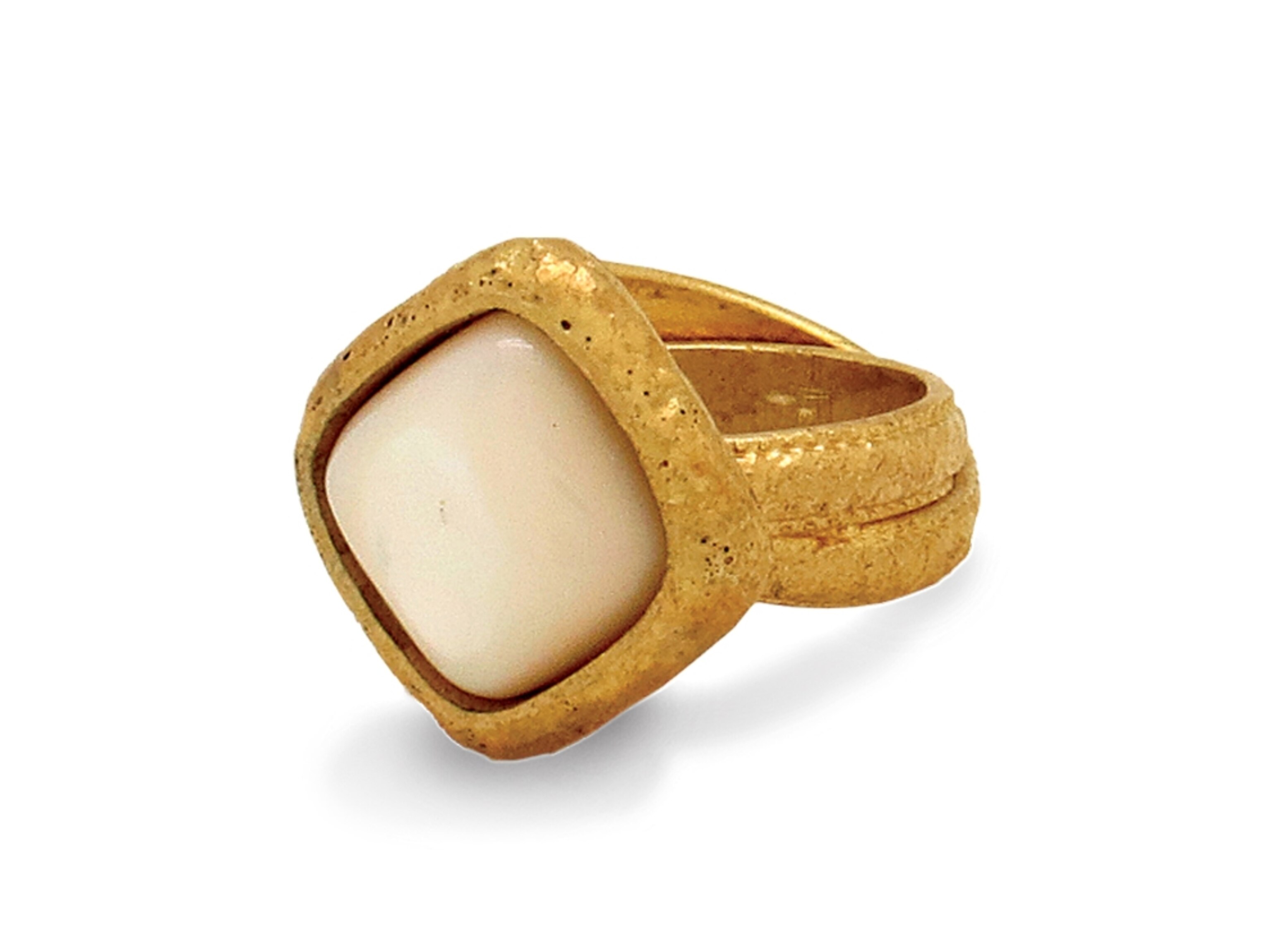 a gold ring made by Olga Prieto in Mexico