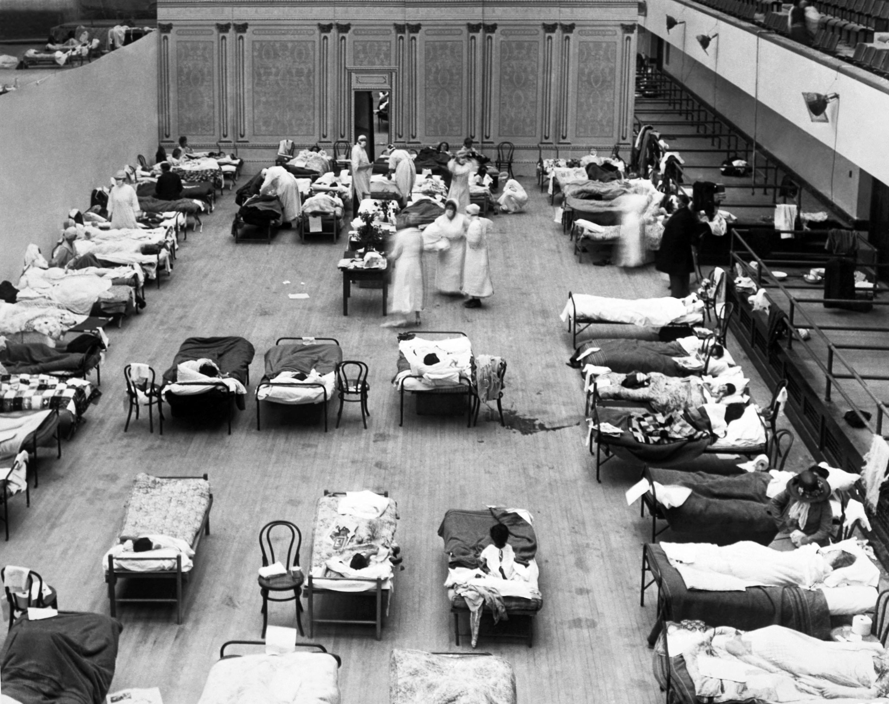a makeshift hospital during the Spanish Flu in Oakland, California