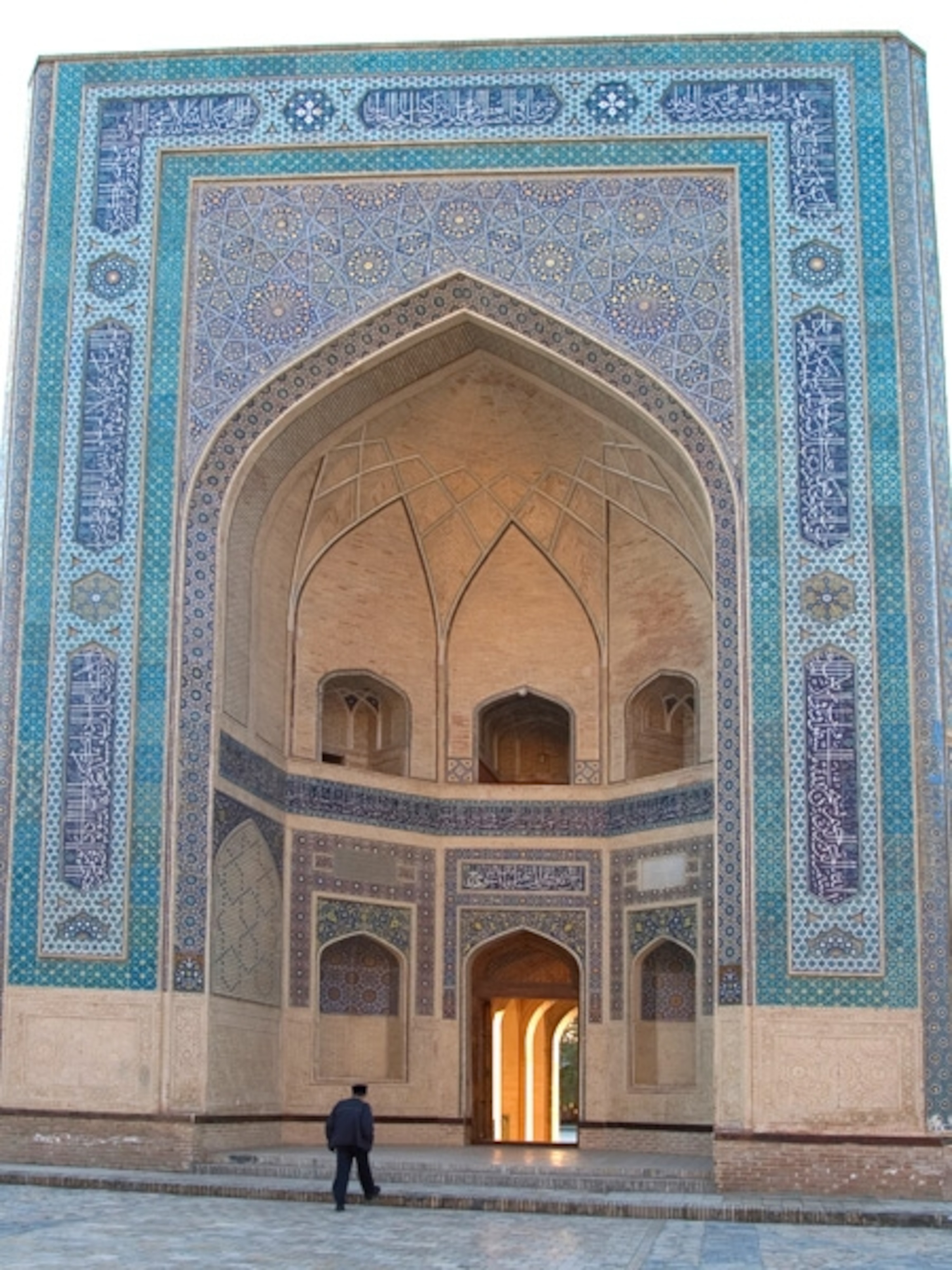 A mosque entrance covered in mosaics