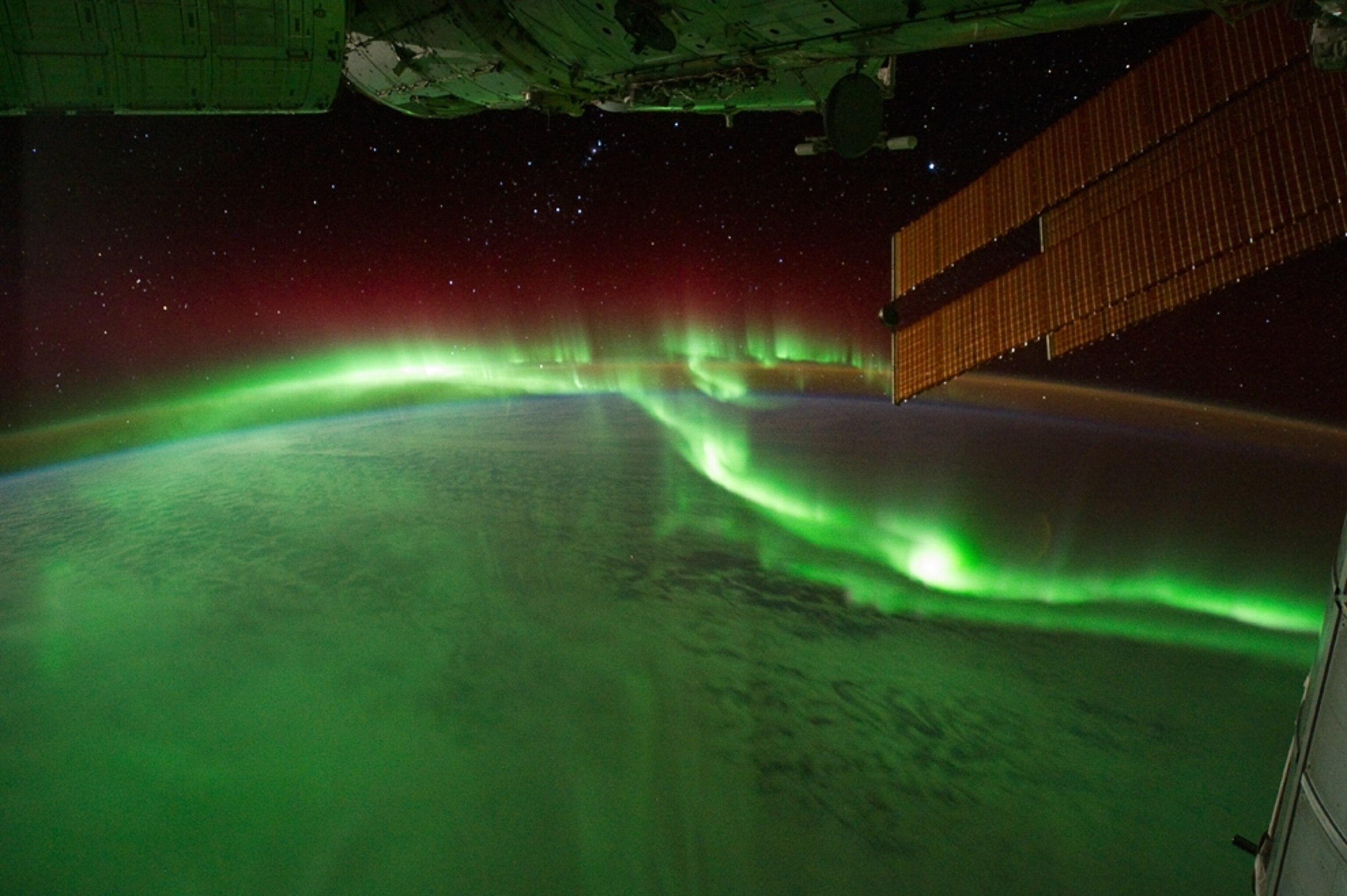 the southern lights seen from space