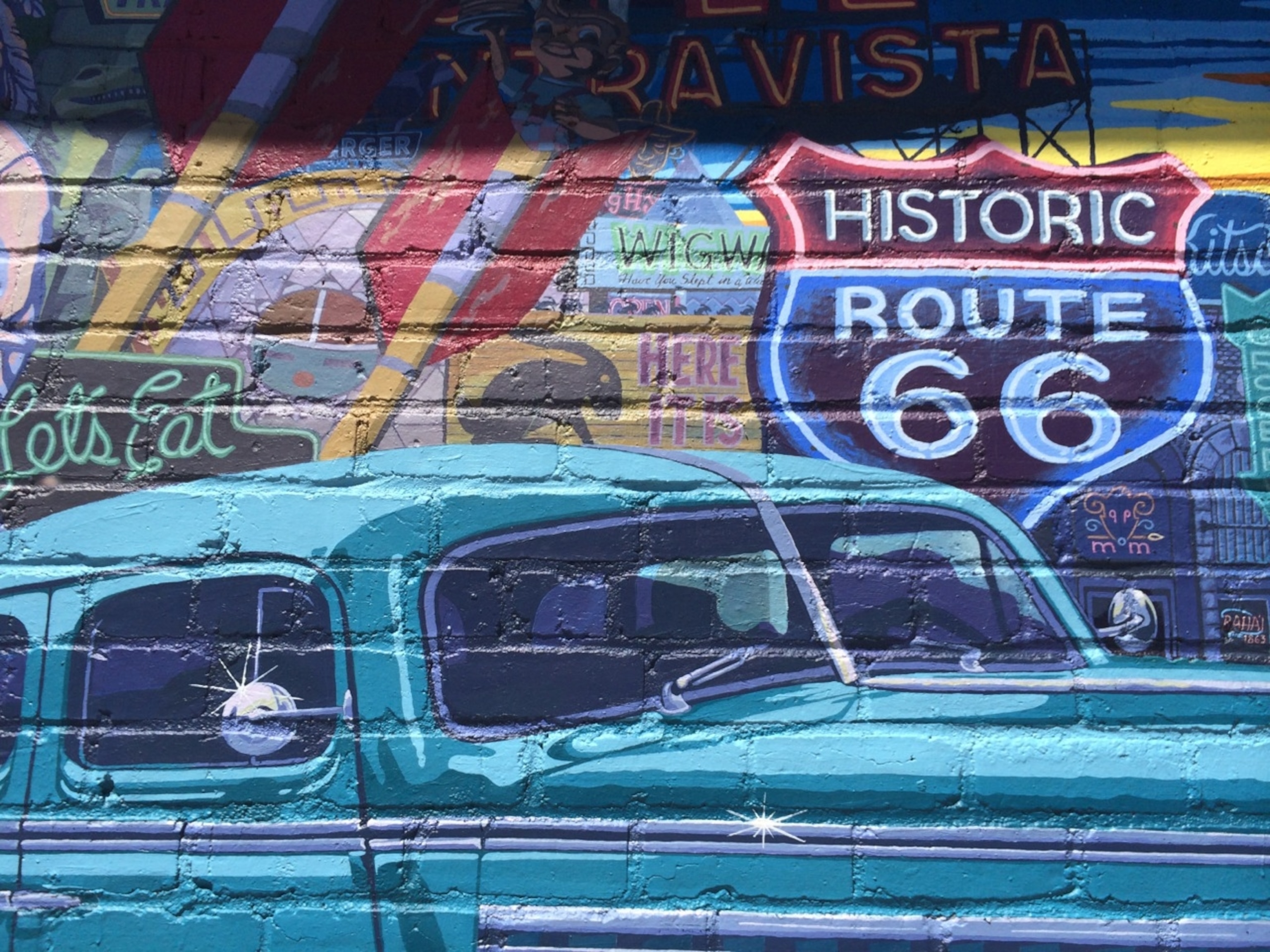A mural beautifies a section of Route 66 in Flagstaff, Arizona. (Photo by Andrew Evans, National Geographic)