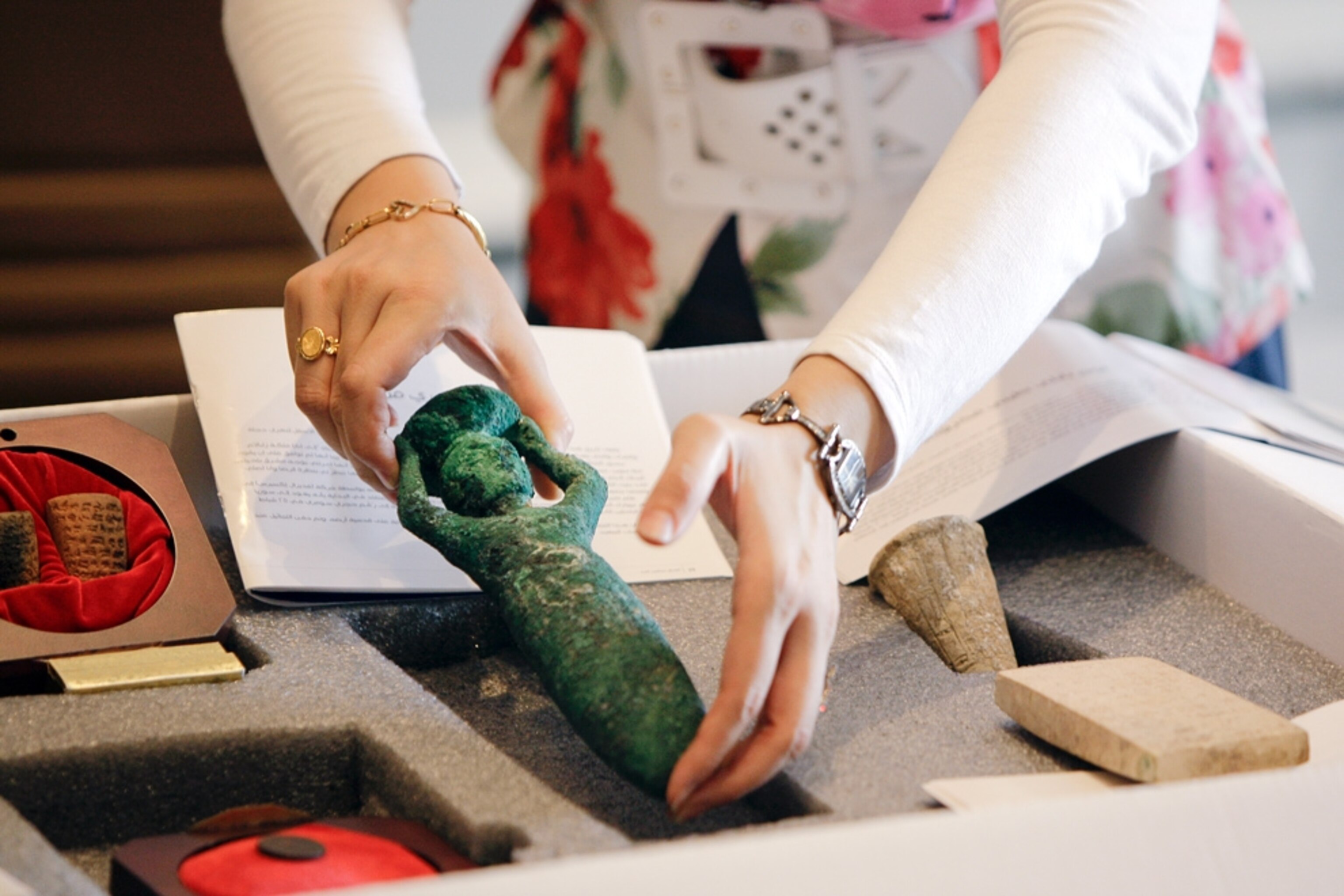 Picture of an unidentified statue, displayed in Baghdad among other Iraqi artifacts returned to Iraq