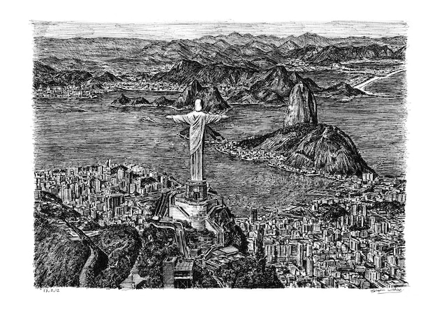 The iconic statue of Christ the Redeemer gazes over the skyline in Wiltshire's 2012 re-creation of Rio de Janeiro.