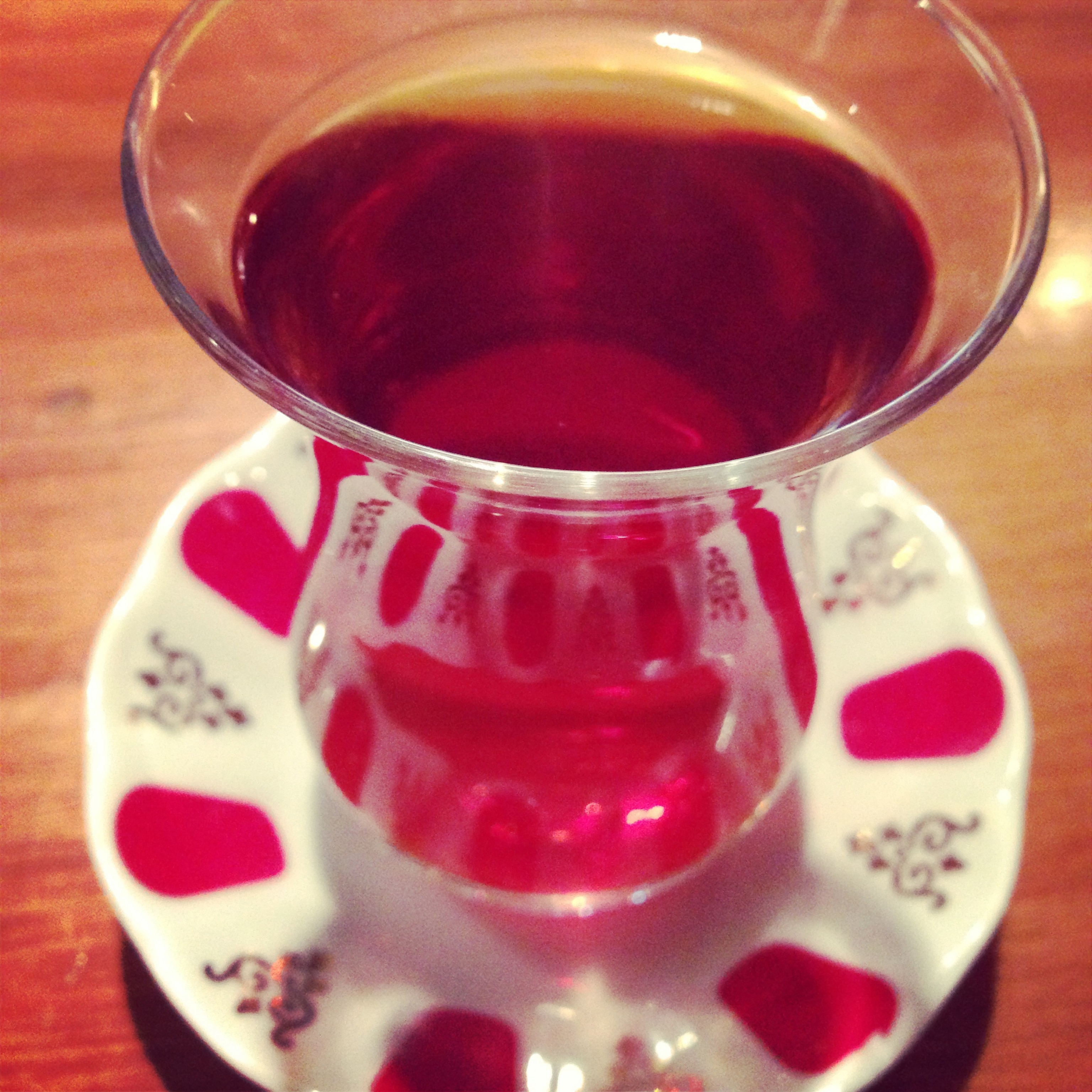 A cup of Turkish tea. Tea is served as a 'gift' after almost every meal.
