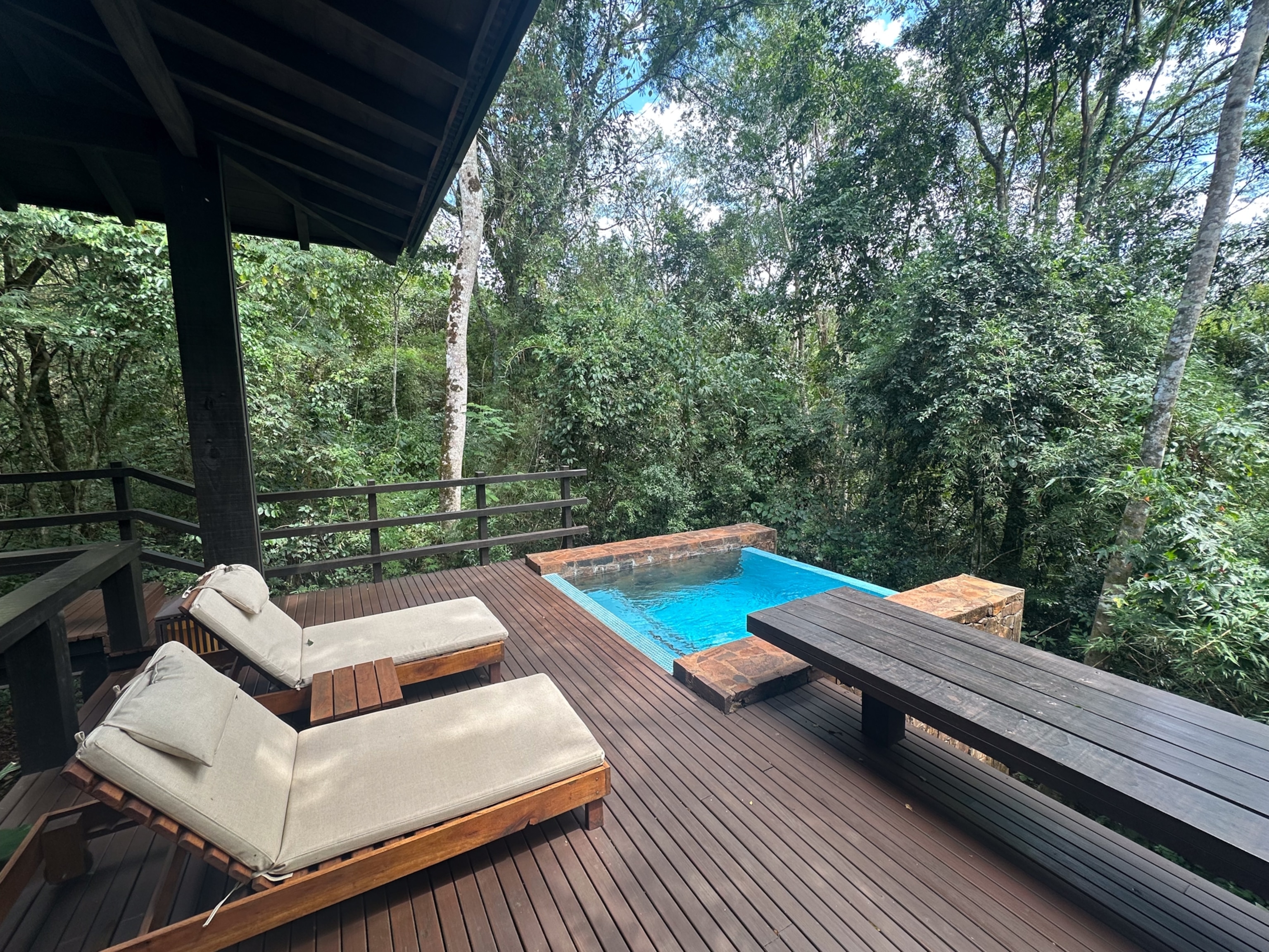hotel room deck with plunge pool