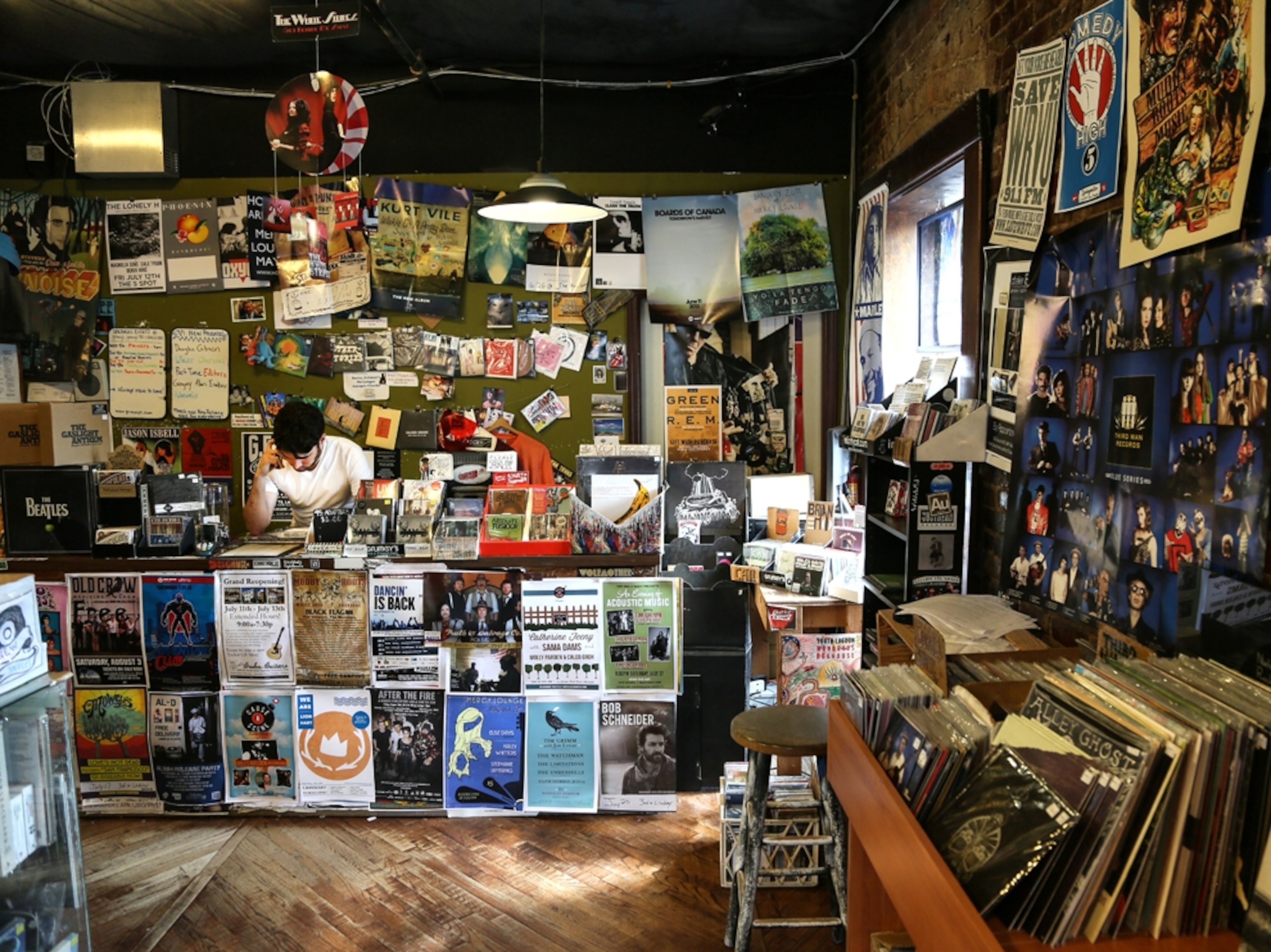 a clerk inside Grimey's record shop, Nashville